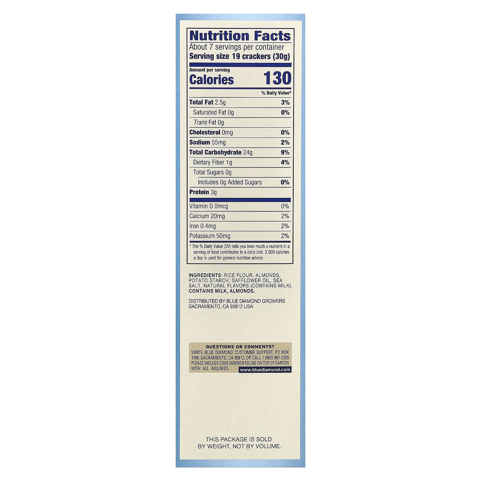 Blue Diamond Almond Nut-Thins, Gluten-Free Crackers with Sea Salt - Image 2