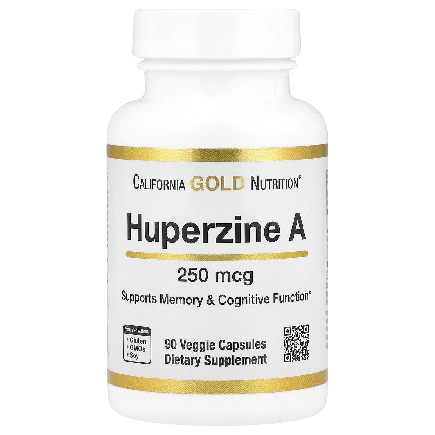 California Gold Nutrition Huperzine A 250mcg 90 Veggie Capsules - Image 1