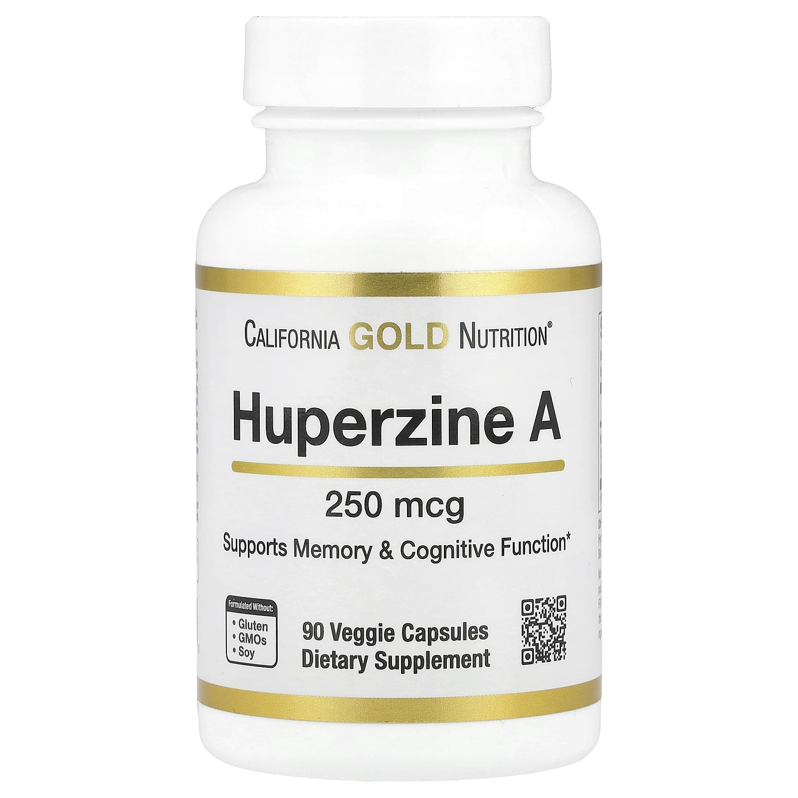 California Gold Nutrition Huperzine A 250mcg 90 Veggie Capsules - Image 1