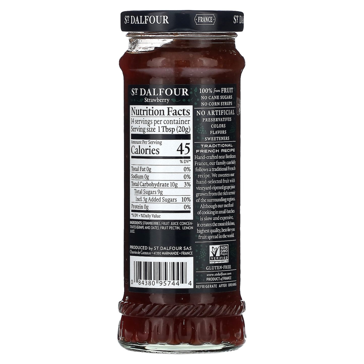 St. Dalfour, Strawberry Fruit Spread, 10 oz (284 g) - Image 2