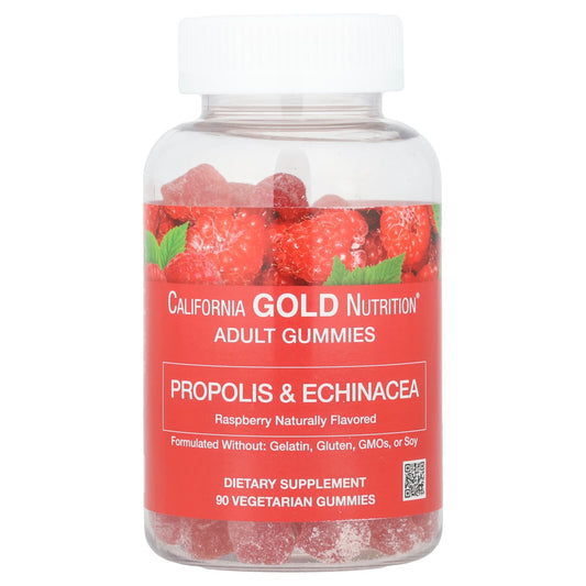California Gold Nutrition Propolis & Echinacea Gummies, Immune Support, 90 Veggie Gummies - Image 1