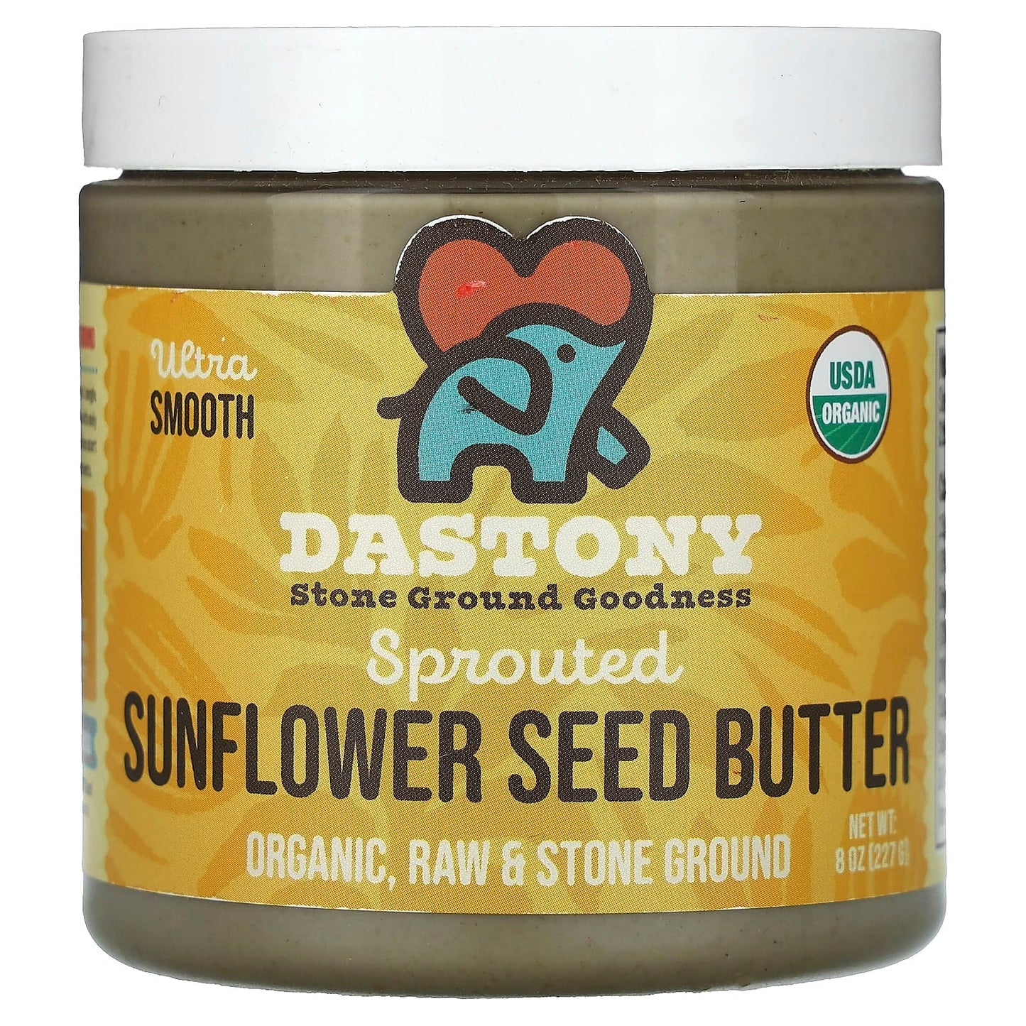 USDA Organic Sprouted Sunflower Seed Butter by Dastony, 8 oz (227 g) - Image 1