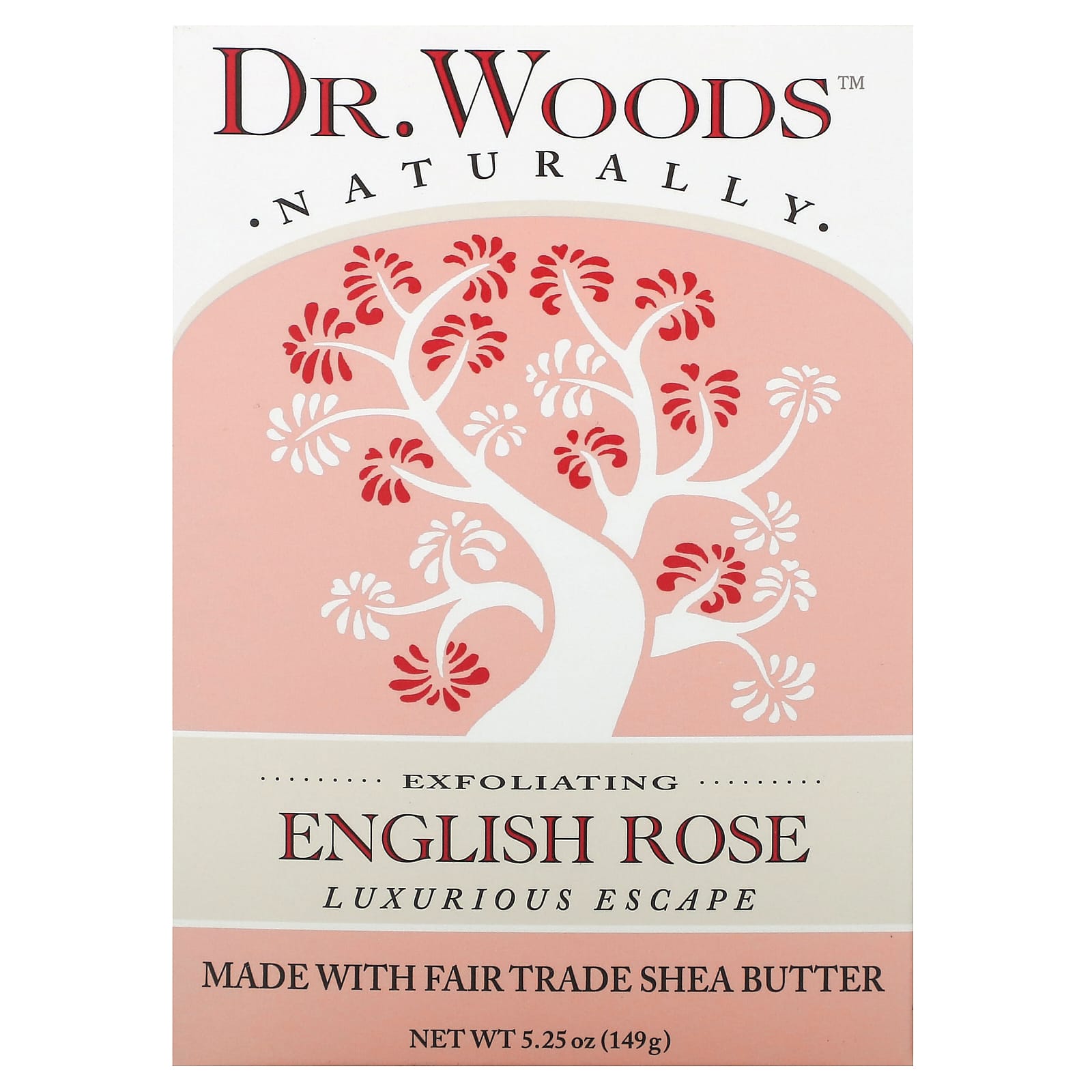 Dr. Woods English Rose Exfoliating Soap Bar, 5.25 oz - Cruelty Free & Natural - Image 1