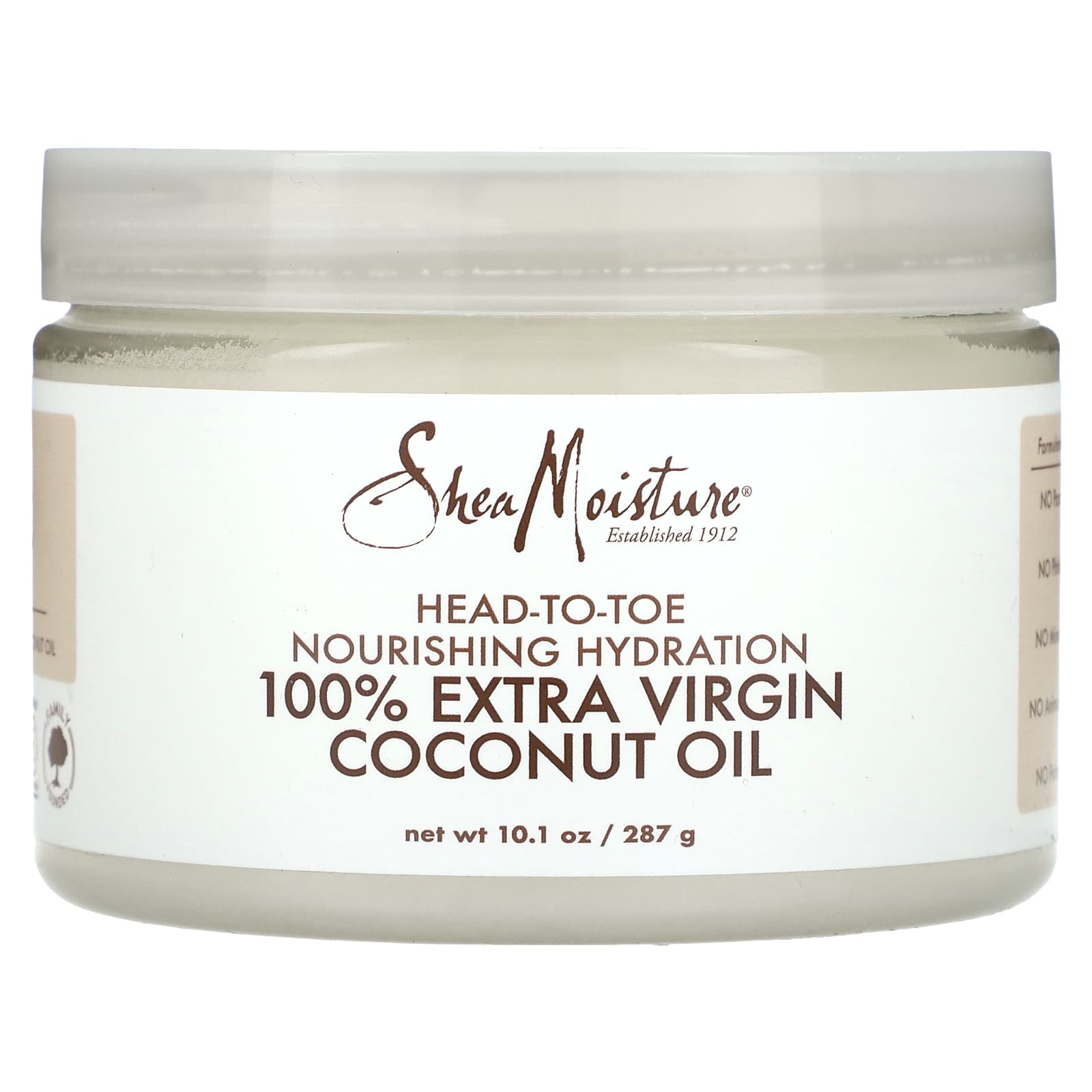 SheaMoisture, Head-To-Toe Nourishing Hydration, 100% Extra Virgin Coconut Oil, 10.1 oz (287 g) - Image 1