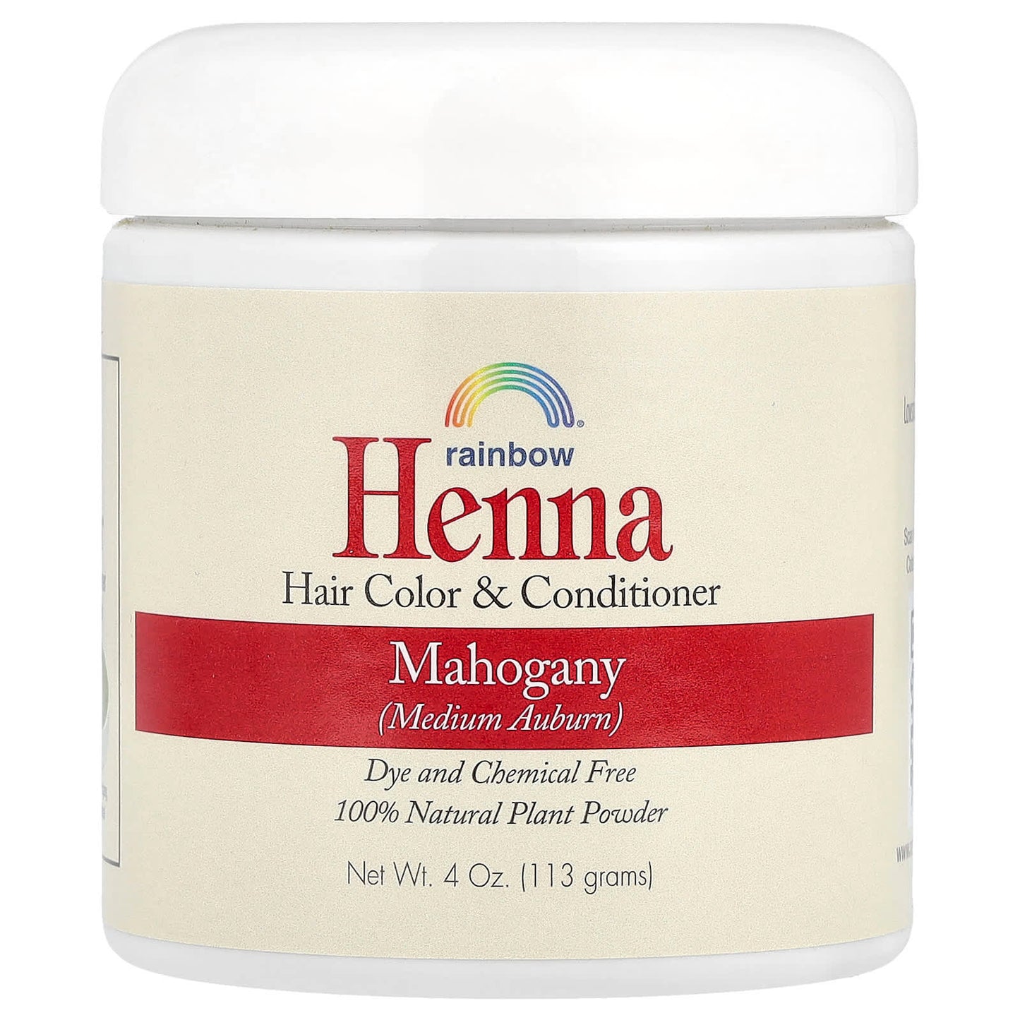 Rainbow Research, Henna, Hair Color & Conditioner, Mahogany (Medium Auburn), 4 oz (113 g) - Image 1