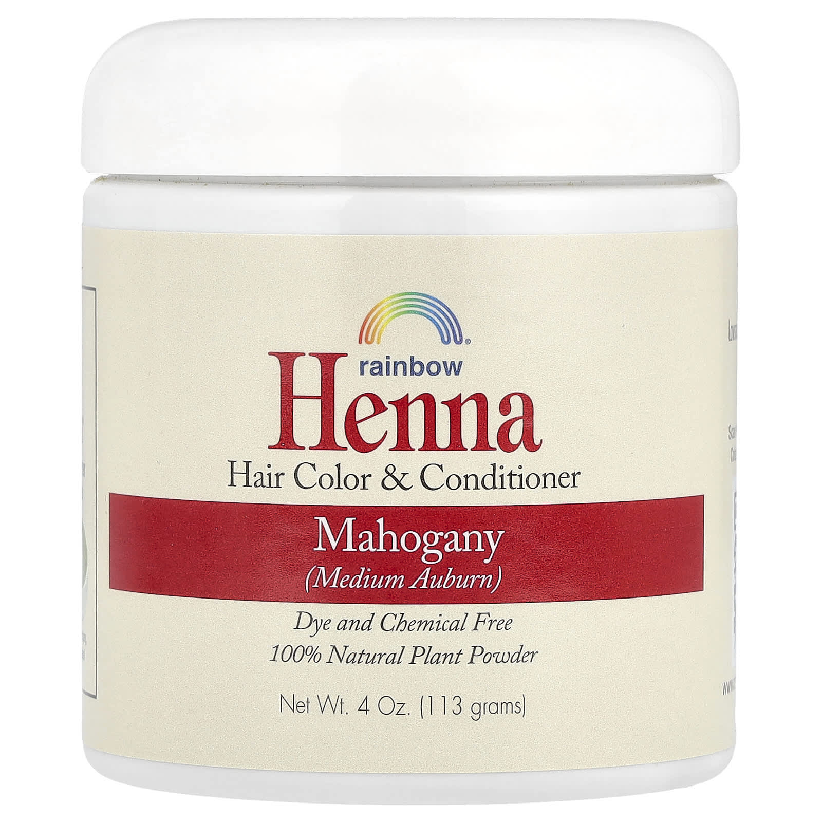 Rainbow Research, Henna, Hair Color & Conditioner, Mahogany (Medium Auburn), 4 oz (113 g) - Image 1