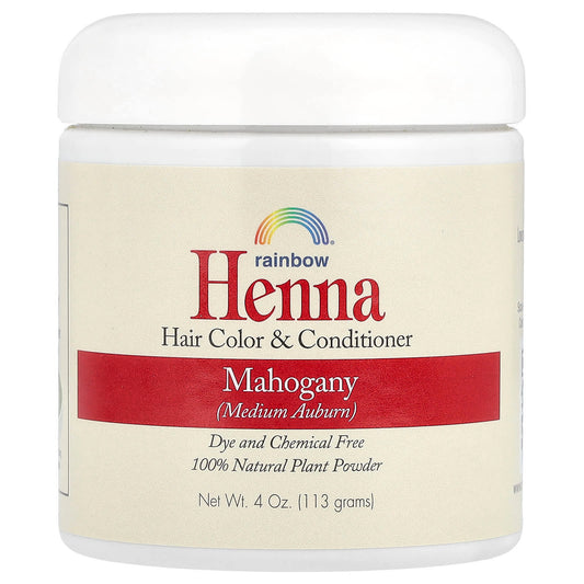 Rainbow Research, Henna, Hair Color & Conditioner, Mahogany (Medium Auburn), 4 oz (113 g) - Image 1