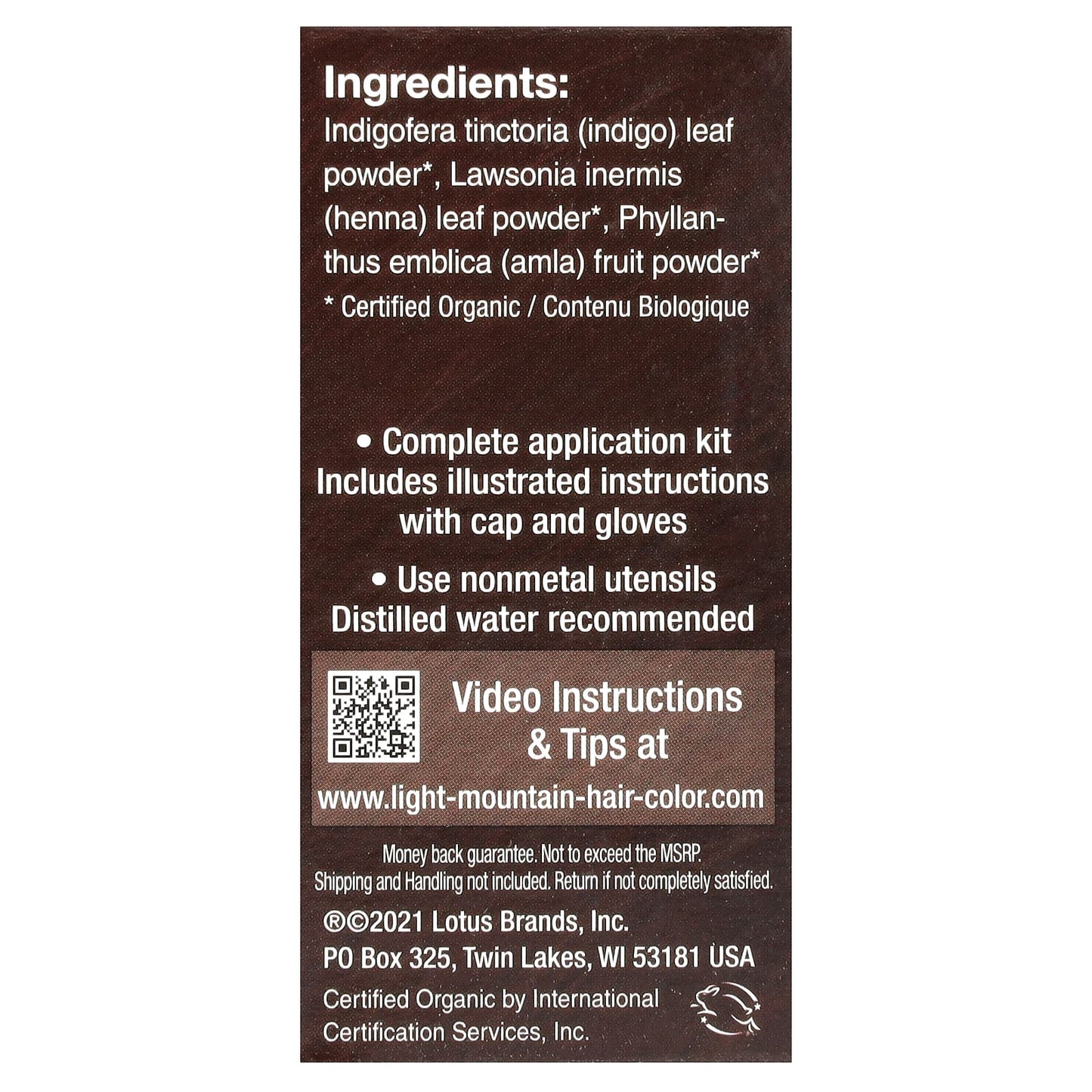 Light Mountain, Natural Hair Color & Conditioner, Dark Brown, 4 oz (113 g) - Image 2