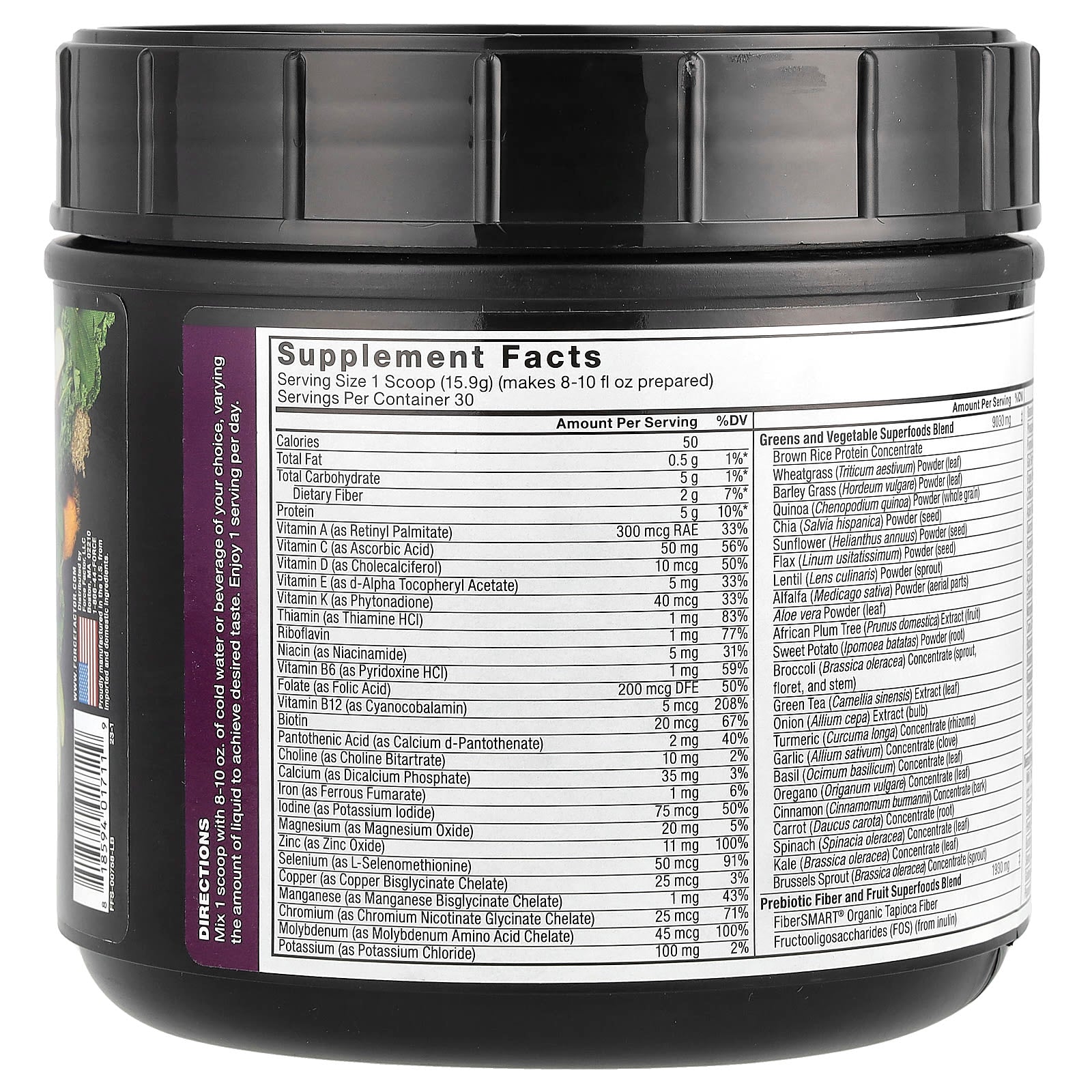 Force Factor Smarter Greens, Superfood Digestion Powder, 16.8 oz - Image 2