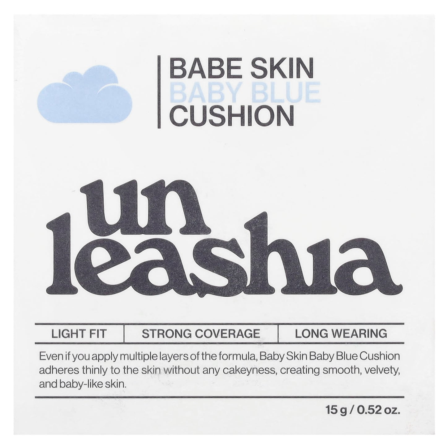 Unleashia, Babe Skin, Baby Blue Cushion, SPF40/PA++, 23W Jolly, 0.52 oz (15 g) - Image 2
