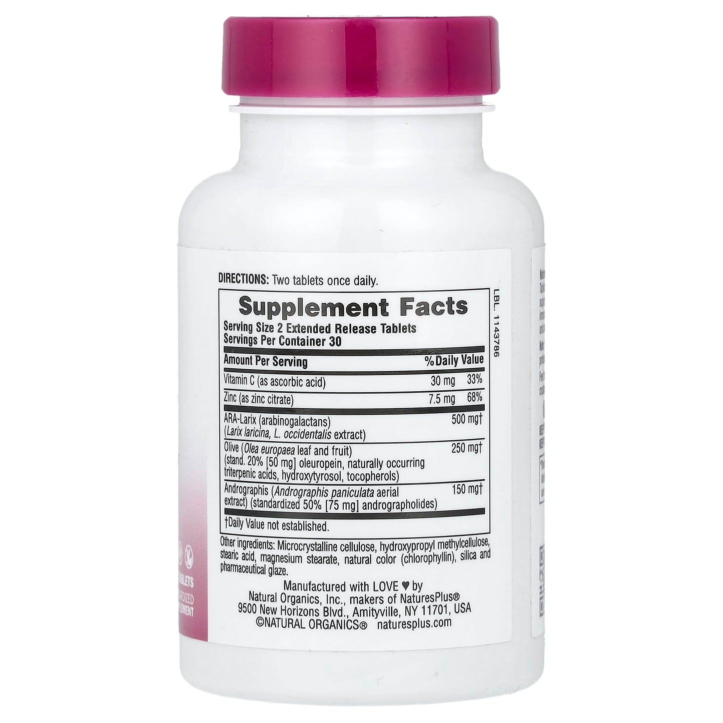 NaturesPlus, Herbal Actives, Extended Release Tri-Immune™, 60 Tablets - Image 2