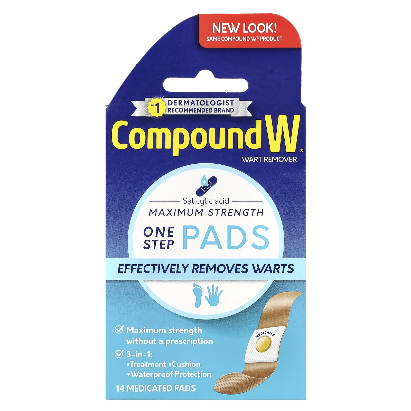 Compound W Maximum Strength Wart Remover - 14 Medicated Pads - Image 1