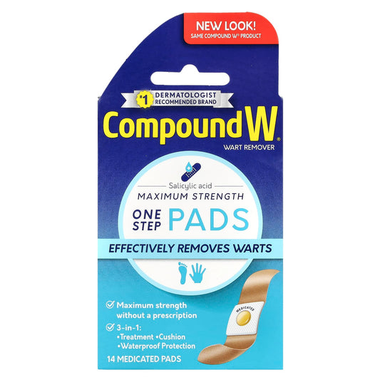 Compound W Maximum Strength Wart Remover - 14 Medicated Pads - Image 1