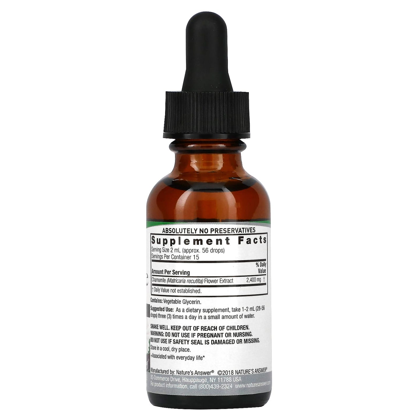 Nature's Answer, Chamomile Extract, Alcohol Free, 2,400 mg, 1 fl oz (30 ml) - Image 2