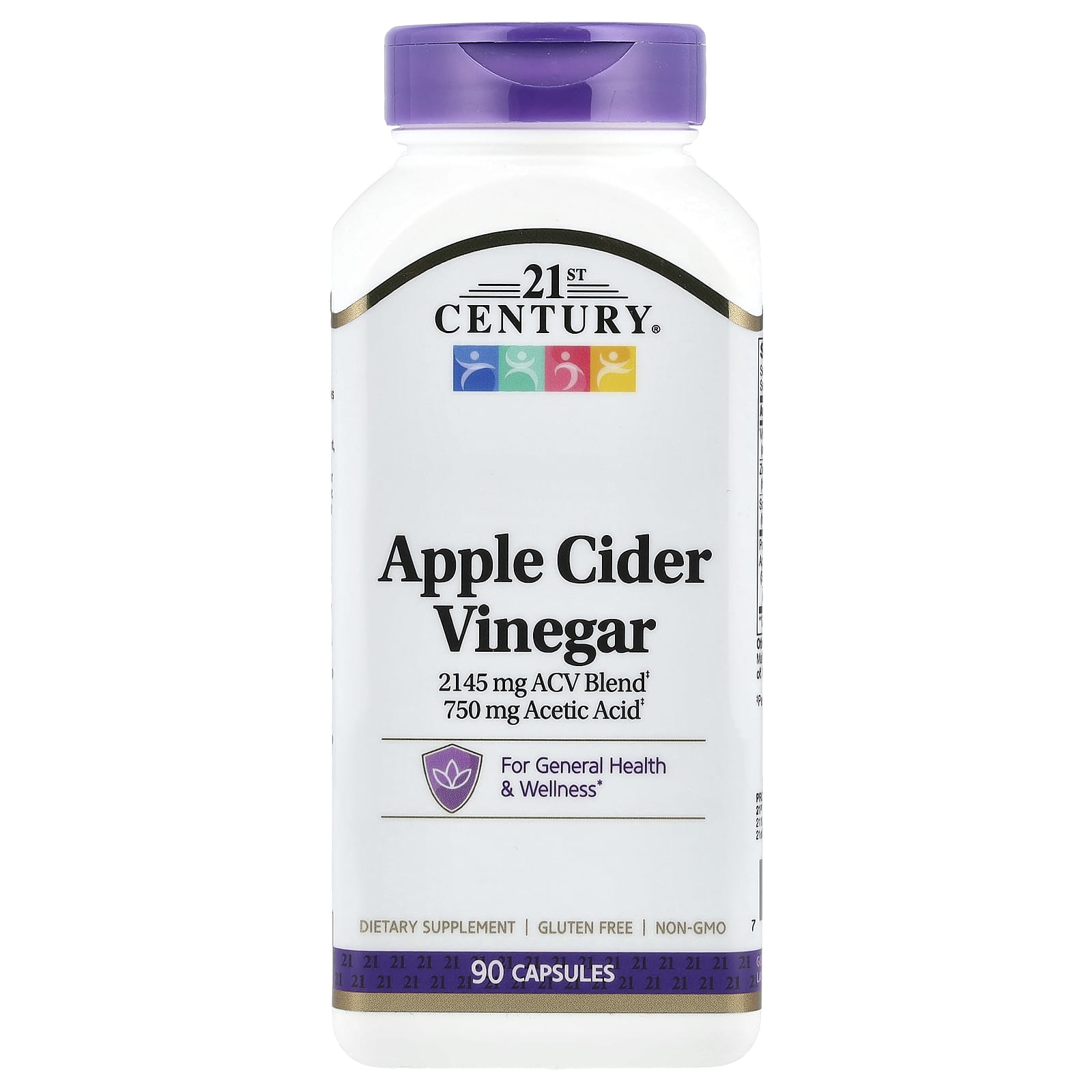 Apple Cider Vinegar Capsules with Vitamin D3 & Zinc - 90 Count - Image 1