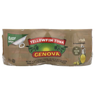 Wild-Caught Yellowfin Tuna in Olive Oil by Genova - 4 Pack, 5 oz