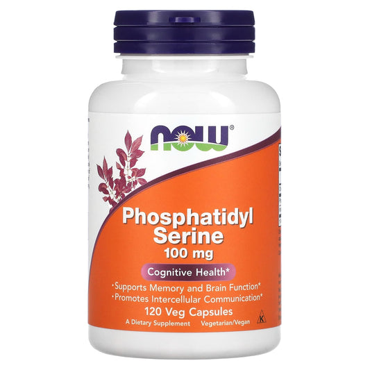 NOW Foods, Phosphatidyl Serine, 100 mg, 120 Veg Capsules - Image 1