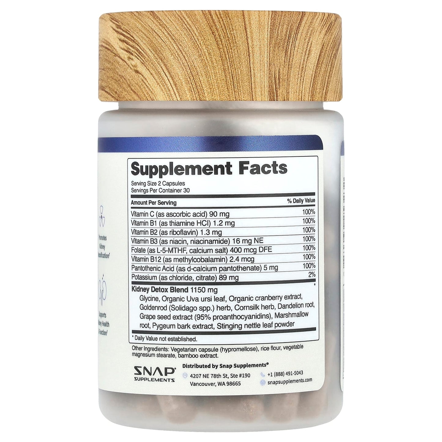 Snap Supplements, Kidney Health, 60 Capsules - Image 2