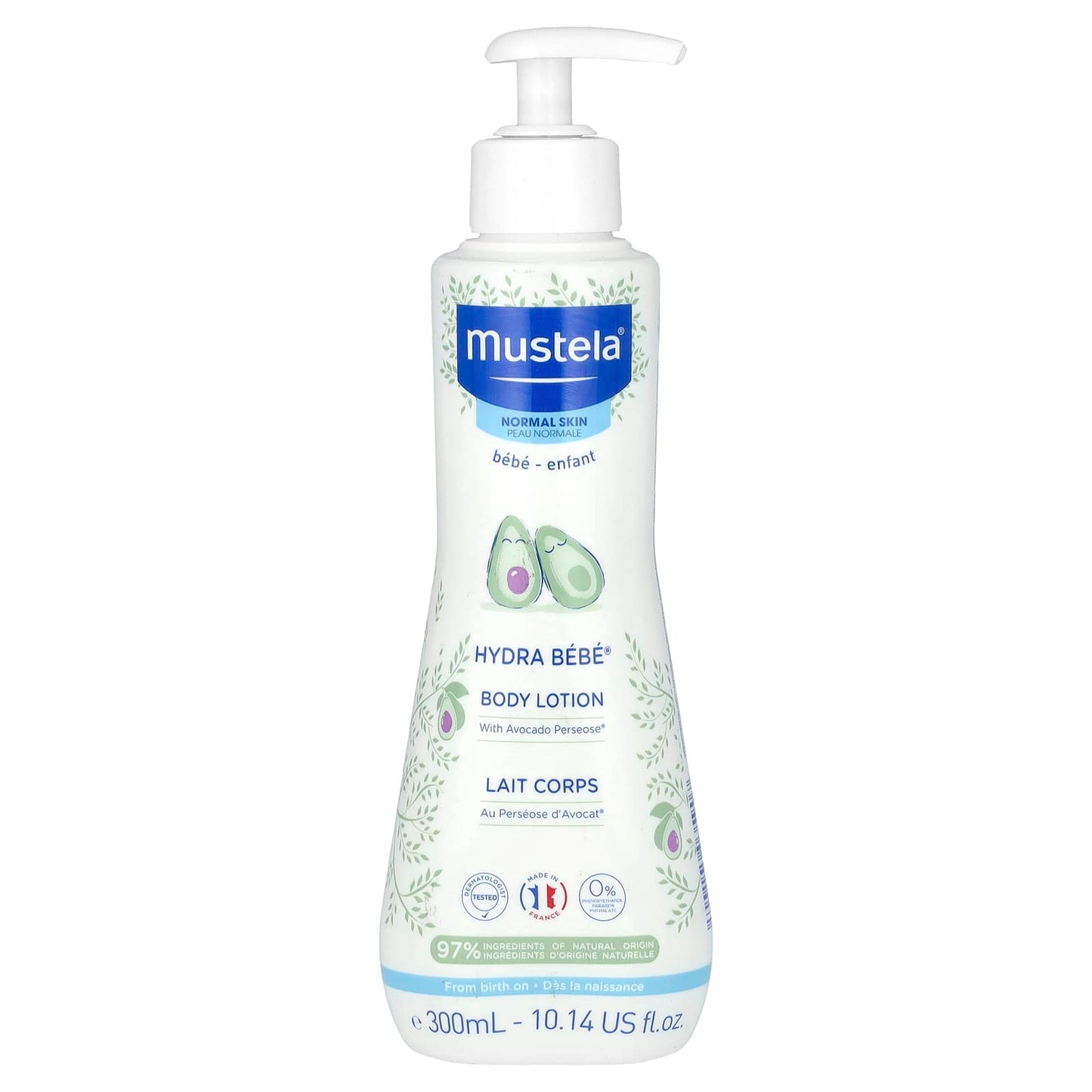 Mustela, Baby, Hydra Bebe Body Lotion, with Avocado, 10.14 fl oz (300 ml) - Image 1