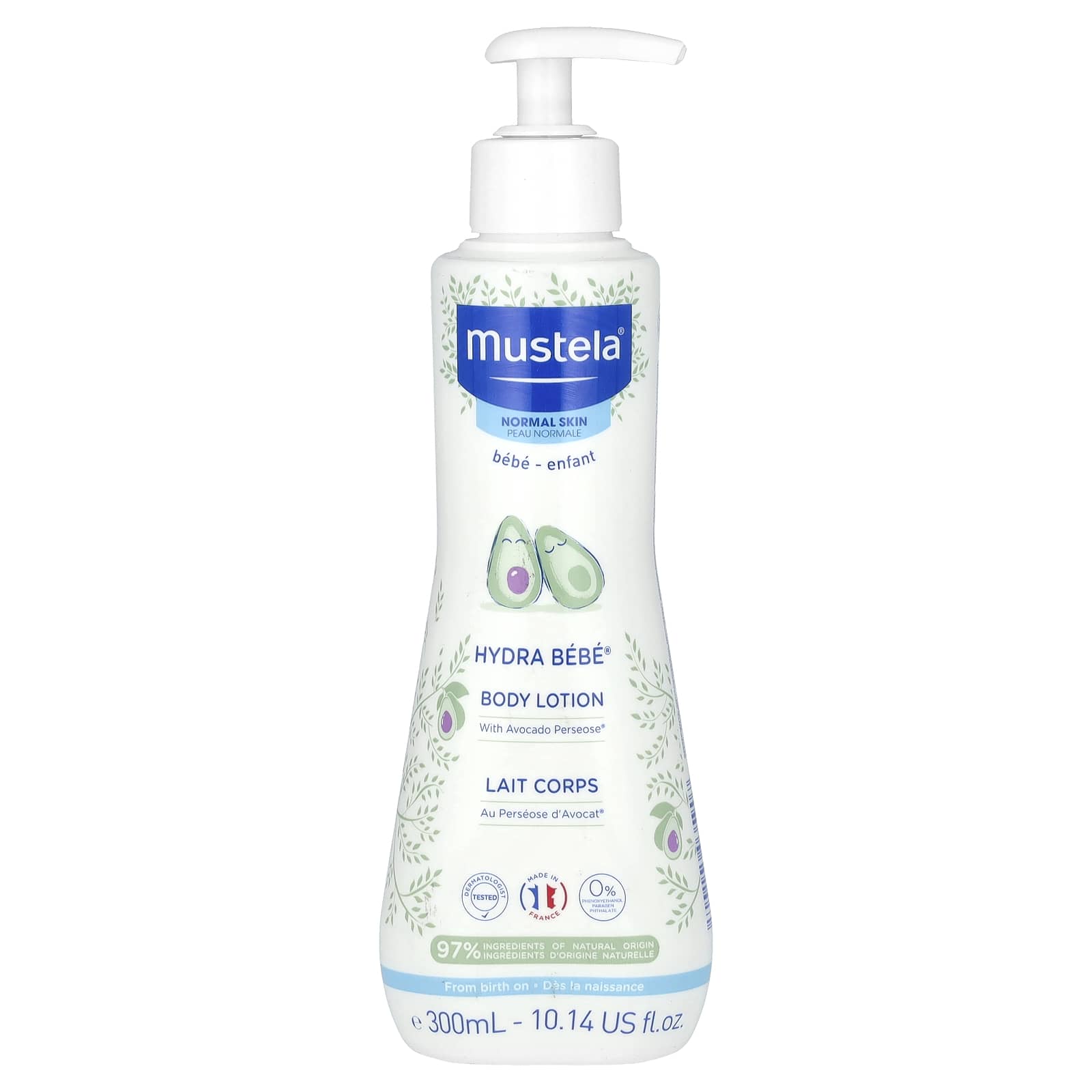 Mustela, Baby, Hydra Bebe Body Lotion, with Avocado, 10.14 fl oz (300 ml) - Image 1