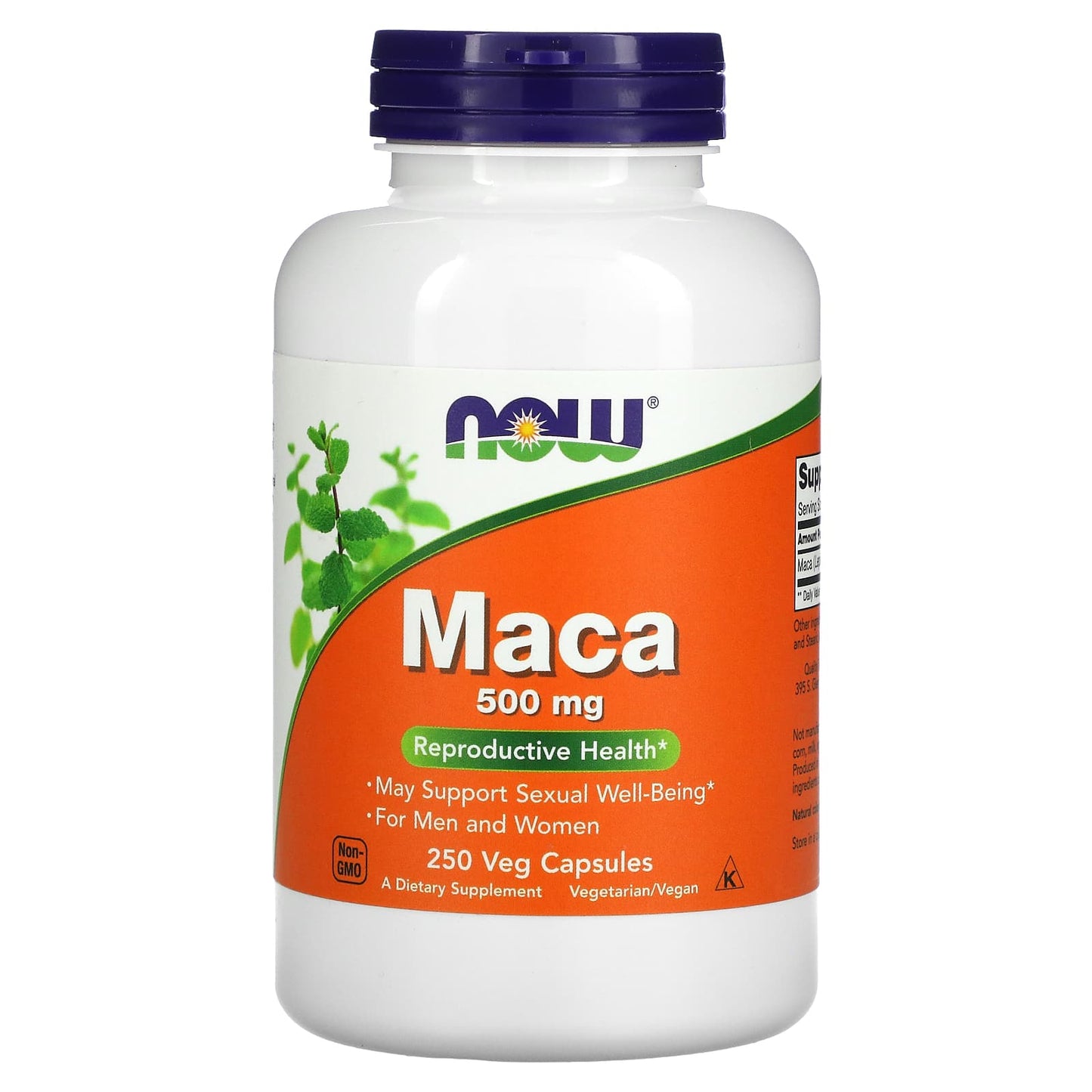 NOW Foods, Maca, 500 mg, 250 Veg Capsules - Image 1