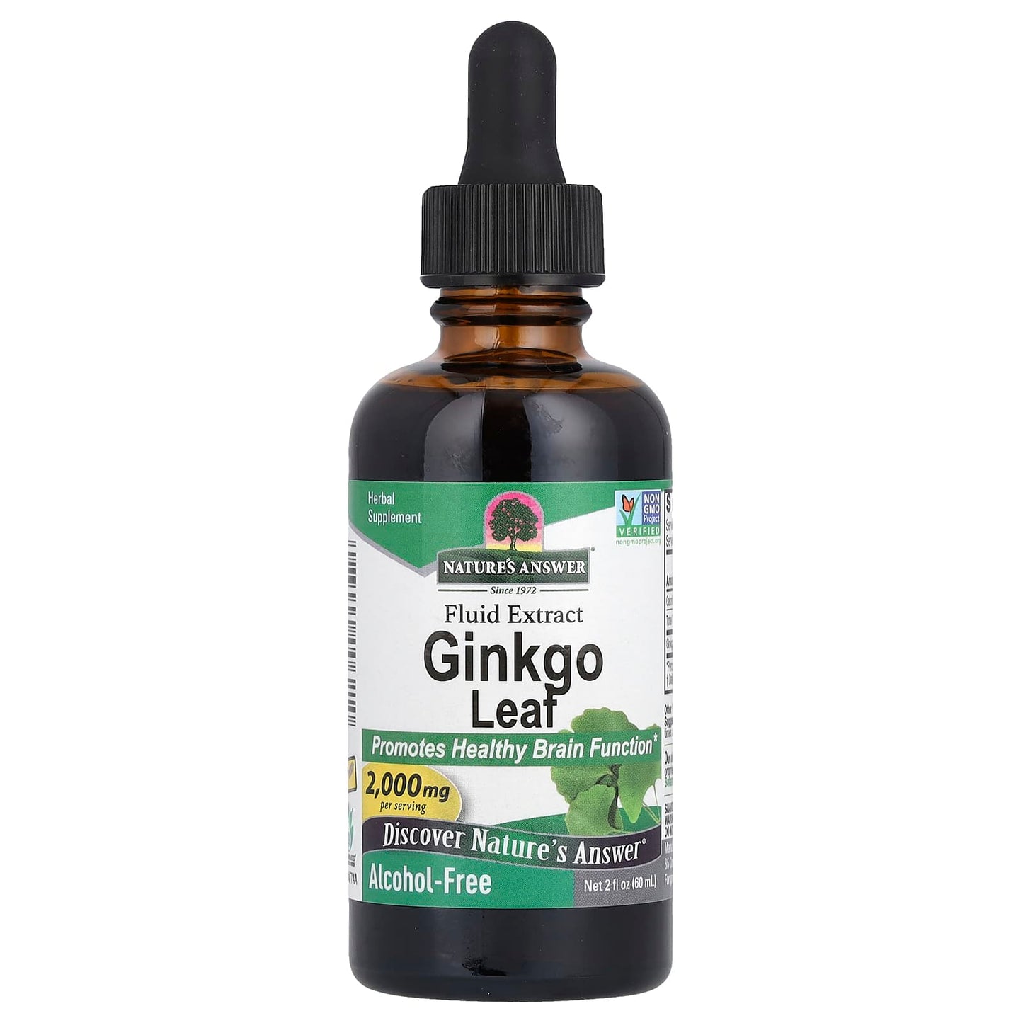 Nature's Answer, Ginkgo Leaf, Fluid Extract, Alcohol-Free, 2 fl oz (60 ml) - Image 1