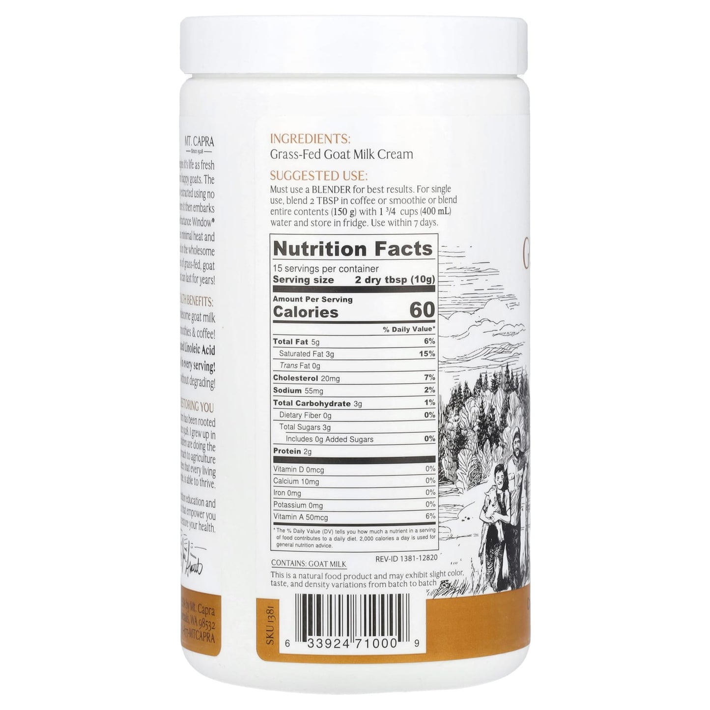 Mt. Capra, Goat Milk Cream Flakes, 5.29 oz (150 g) - Image 2