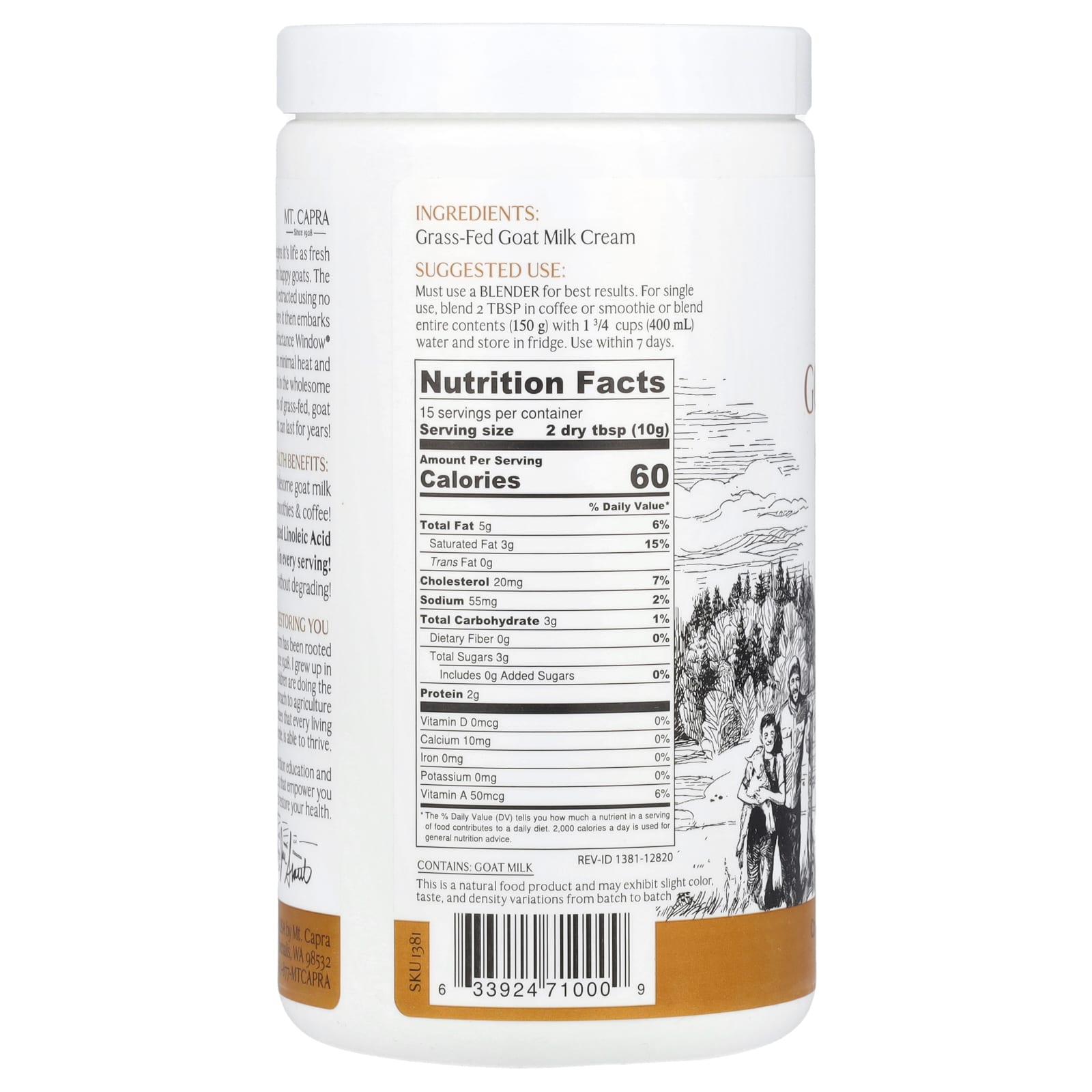 Mt. Capra, Goat Milk Cream Flakes, 5.29 oz (150 g) - Image 2