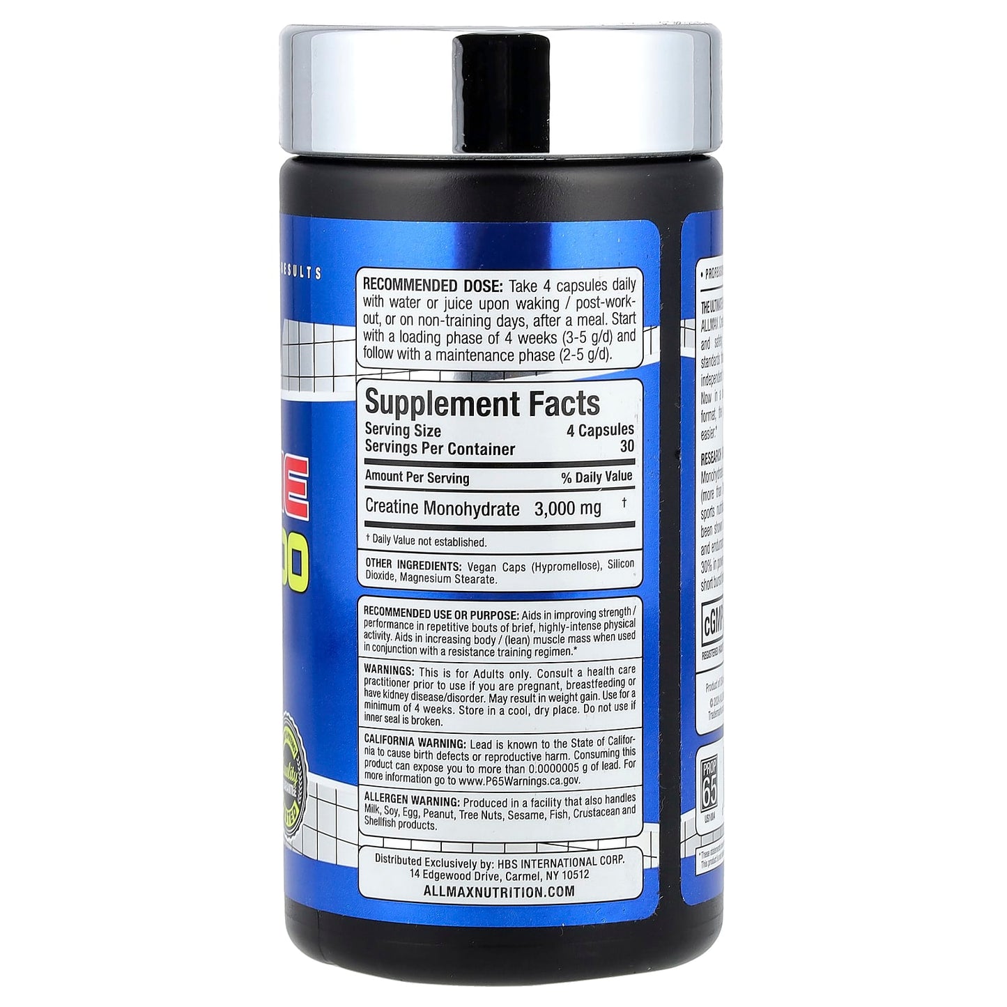 ALLMAX Creatine 3000 - 120 Capsules for Enhanced Strength & Performance - Image 2