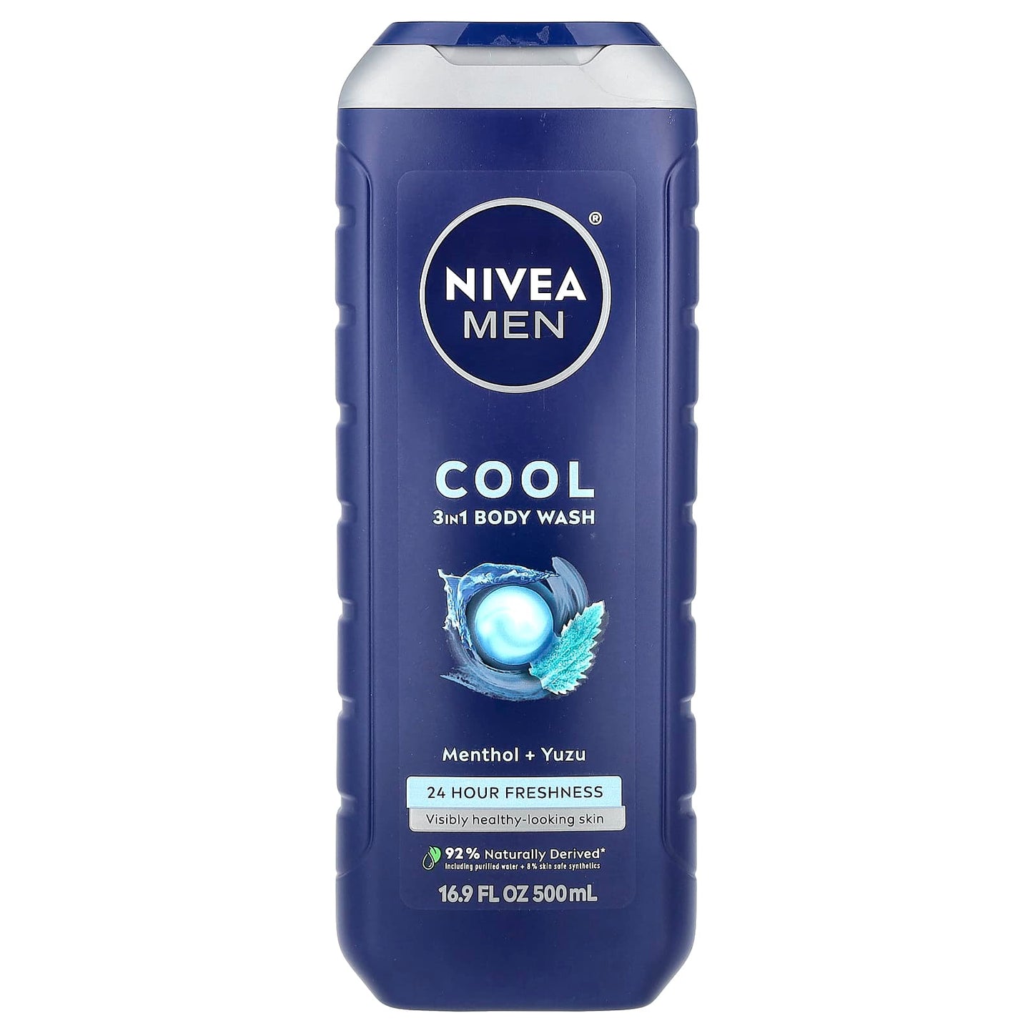 Nivea, Men, Cool 3 in 1 Body Wash, Menthol & Yuzu, 16.9 fl oz (500 ml) - Image 1