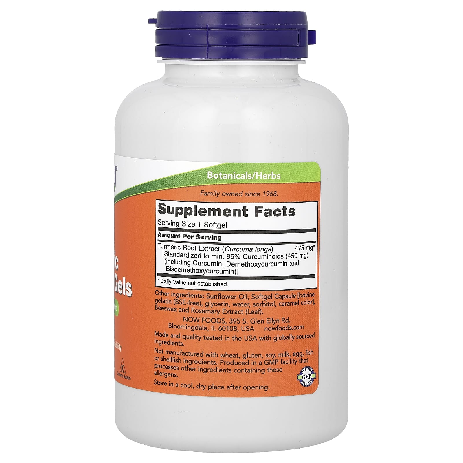 NOW Foods, Turmeric Curcumin Gels, 475 mg, 120 Softgels