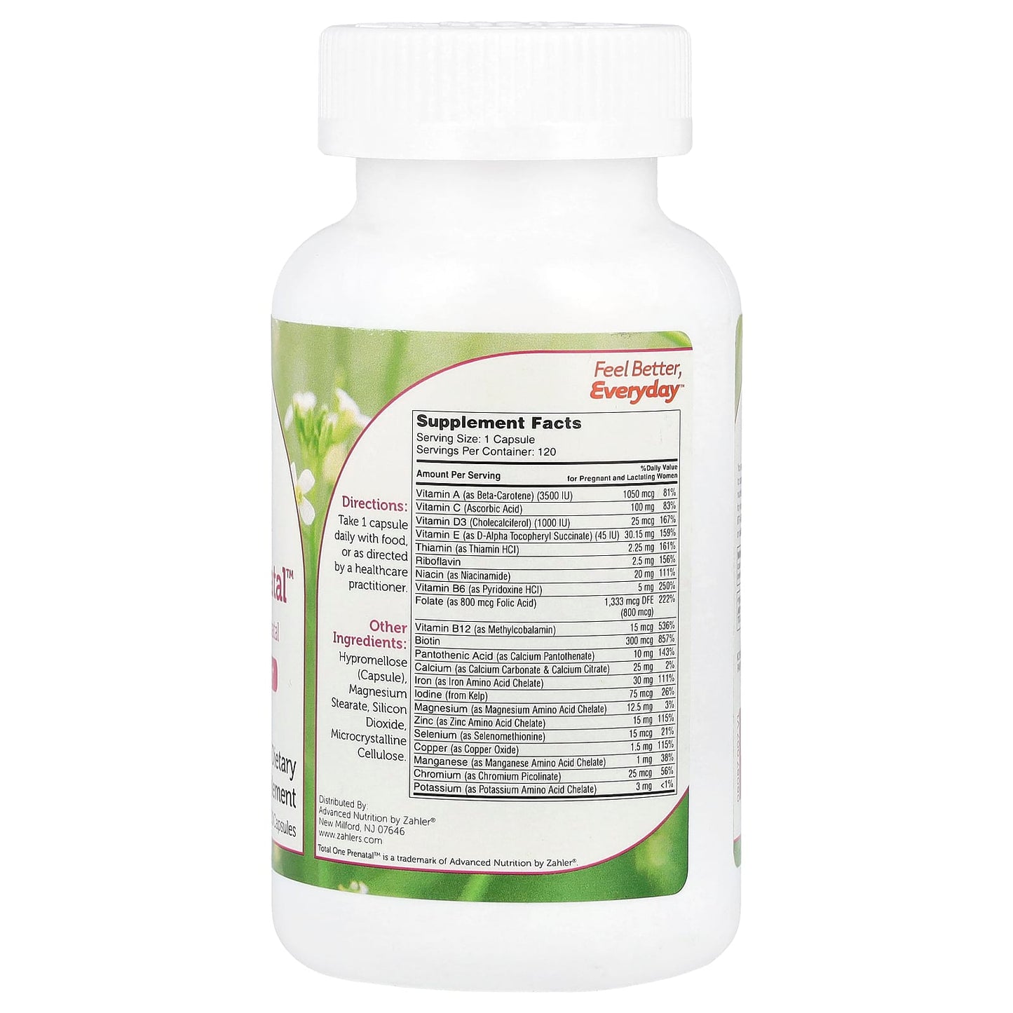 Zahler, Total One Prenatal™, Essential Once-Daily Prenatal, 120 Capsules - Image 2