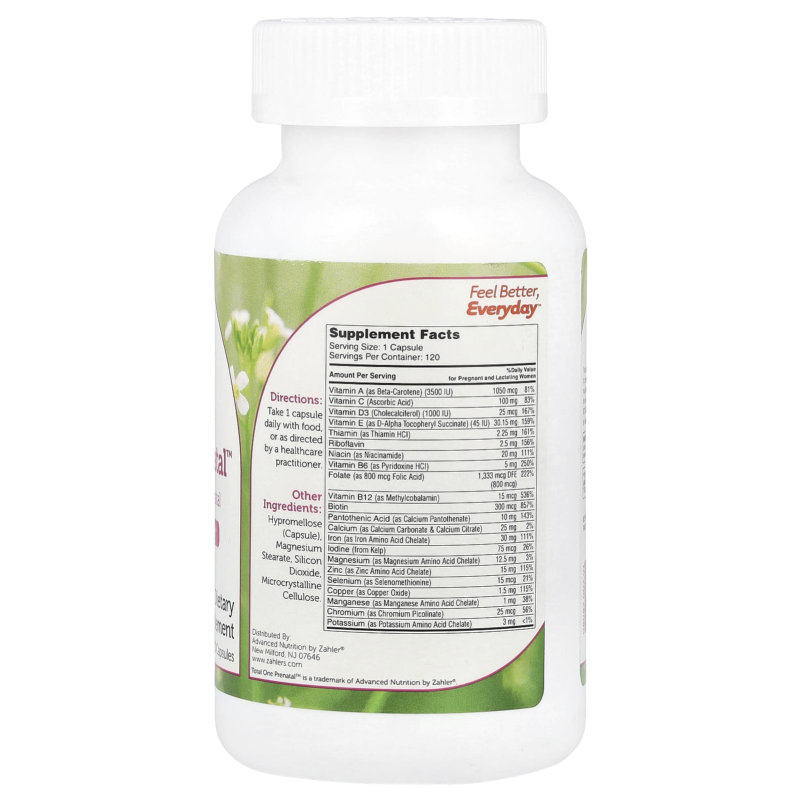Zahler, Total One Prenatal™, Essential Once-Daily Prenatal, 120 Capsules - Image 2