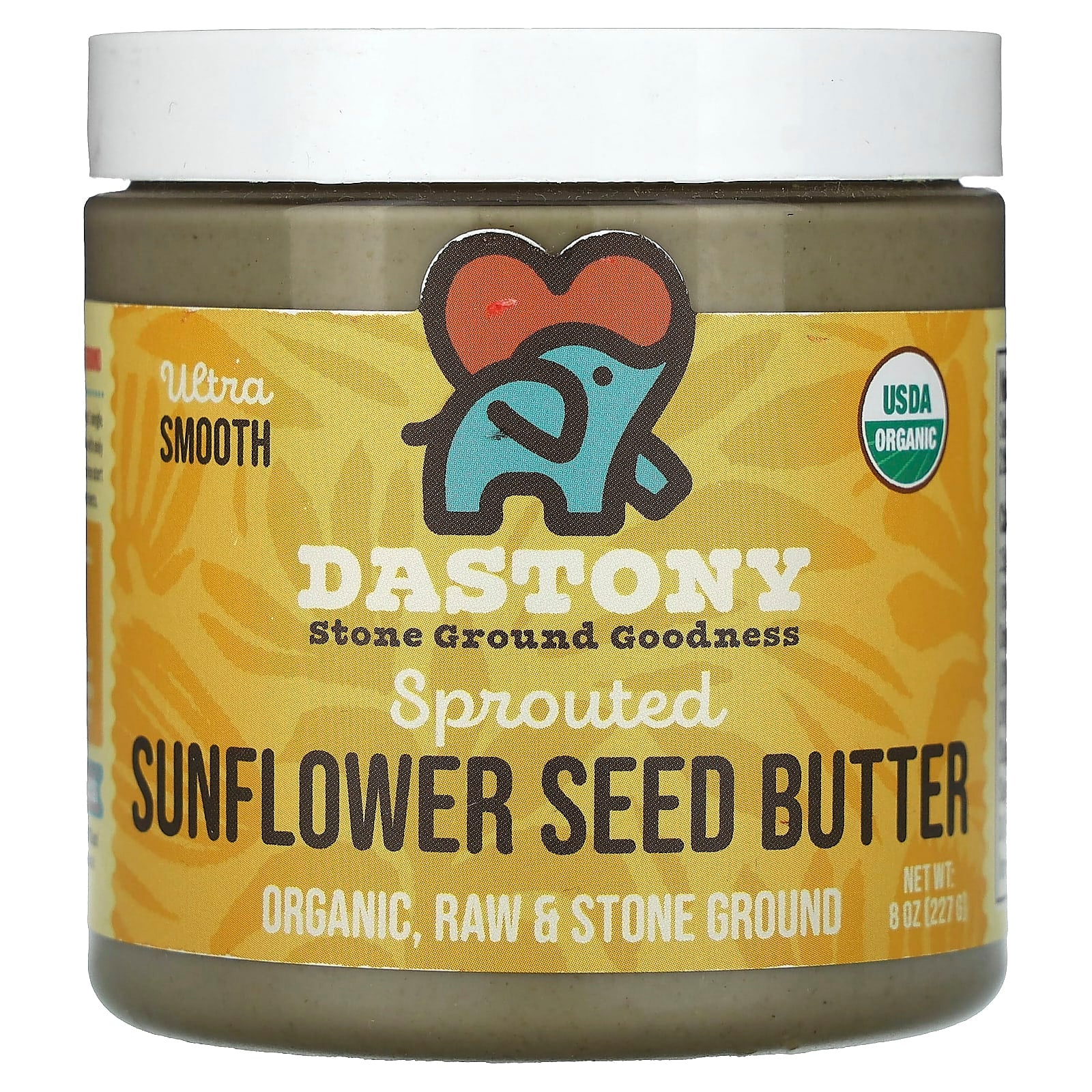 USDA Organic Sprouted Sunflower Seed Butter by Dastony, 8 oz (227 g) - Image 1