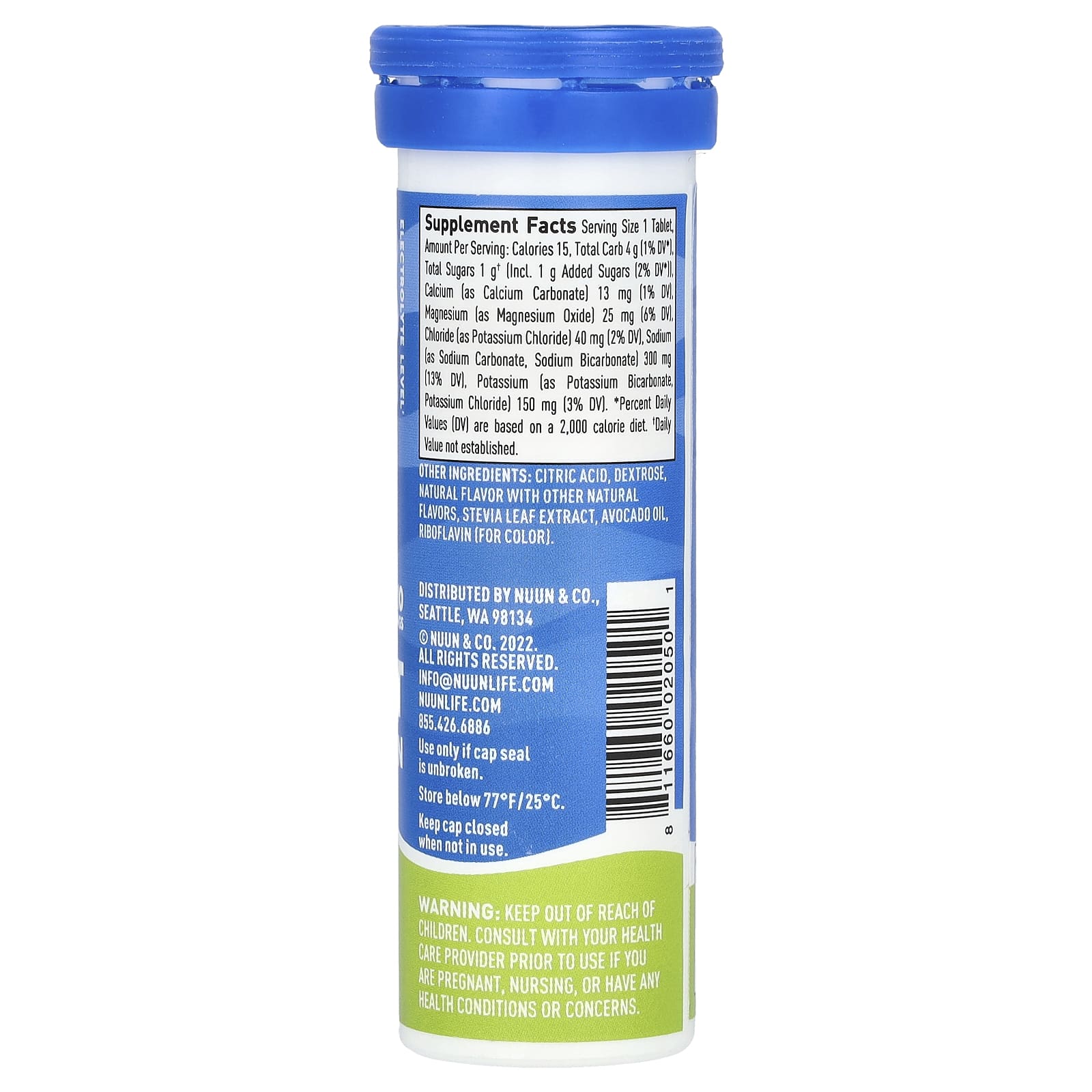 Nuun, Sport Hydration, Effervescent Electrolyte Drink, Lemon Lime, 10 Tablets