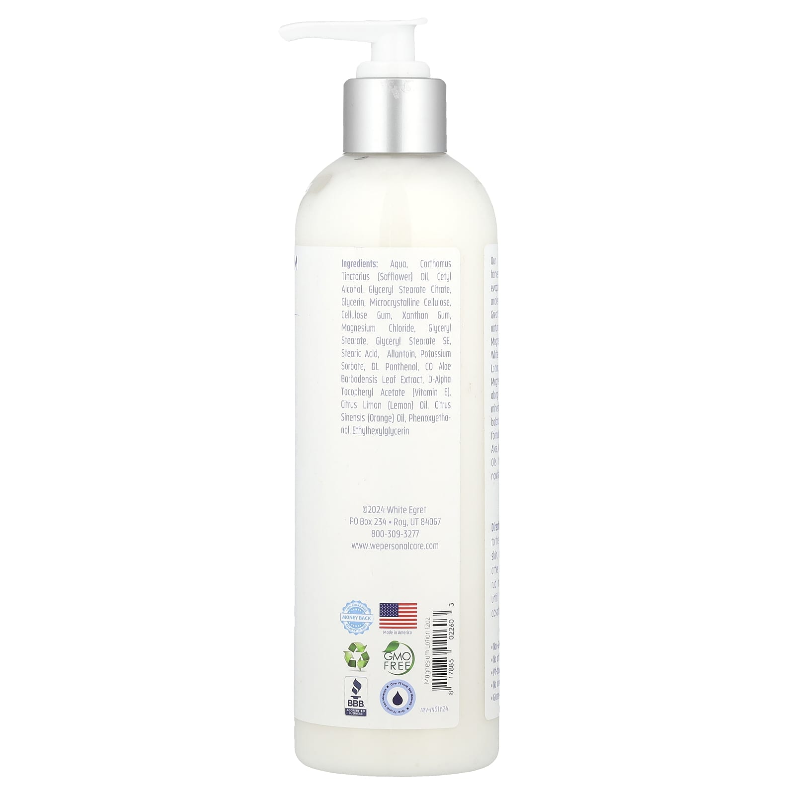White Egret, Magnesium Lotion, 12 fl oz (355 ml) - Image 2