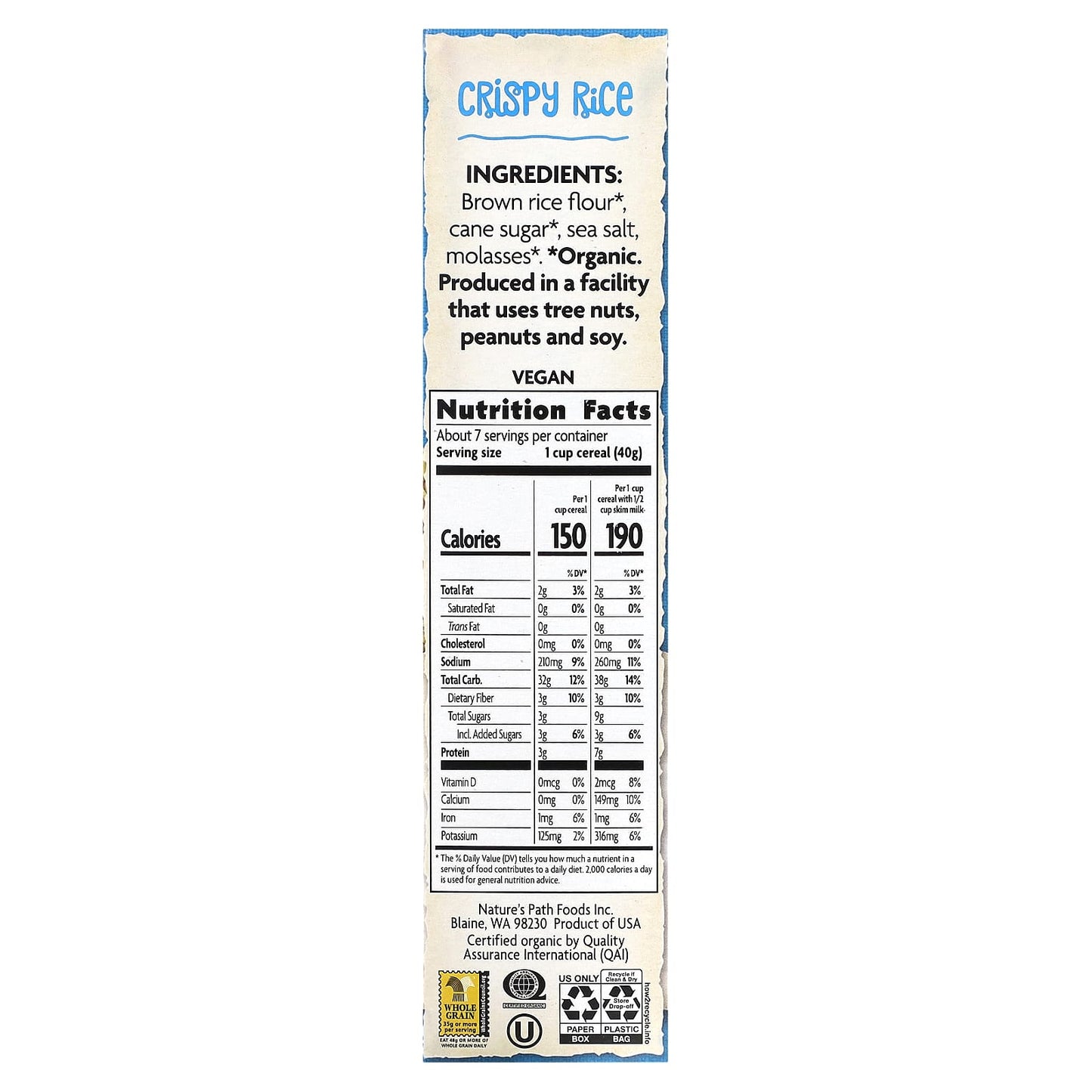 Nature's Path, Organic Crispy Rice Cereal, 10 oz (284 g) - Image 2