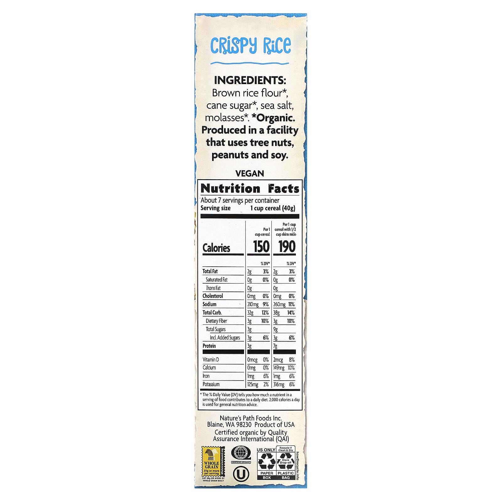 Nature's Path, Organic Crispy Rice Cereal, 10 oz (284 g) - Image 2