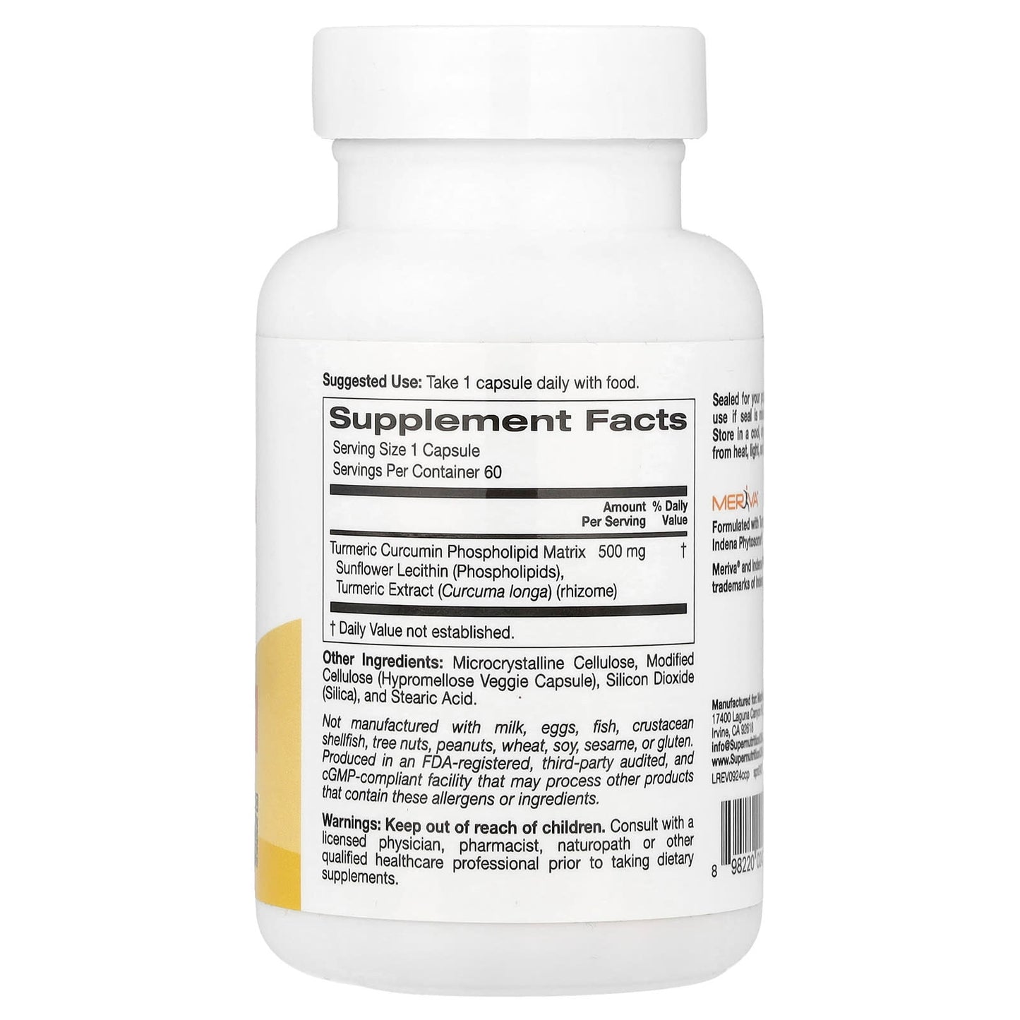 Turmeric Curcumin Phytosome Meriva 500mg for Joint & Bone Health - Image 2