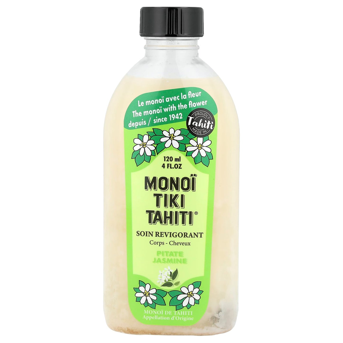 Monoi Tiare Tahiti, Monoi Tiki Tahiti®,, Coconut Oil, Pitate Jasmine, 4 fl oz (120 ml) - Image 1