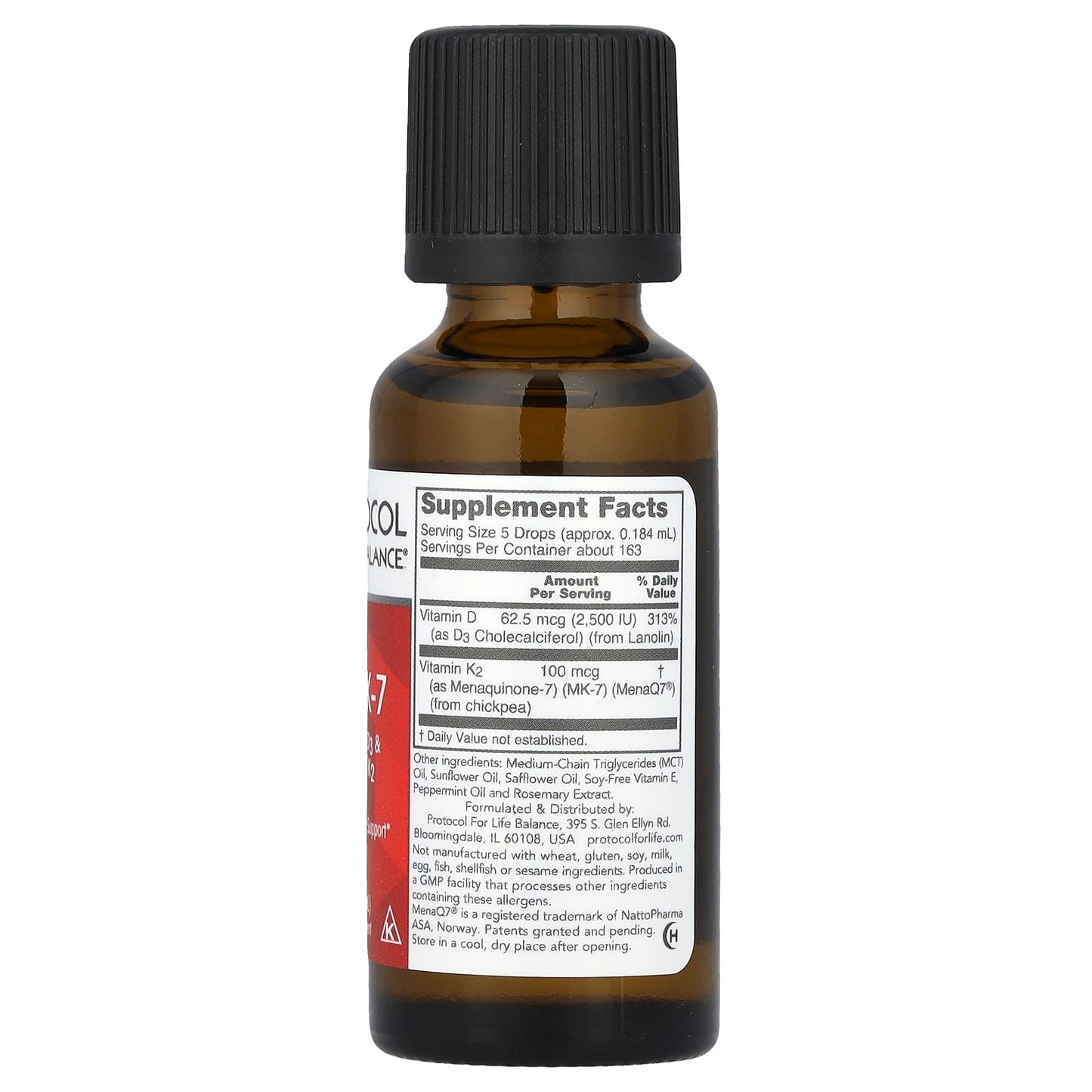 Protocol for Life Balance, Liquid D3 & MK-7, 1 fl oz (30 ml) - Image 2
