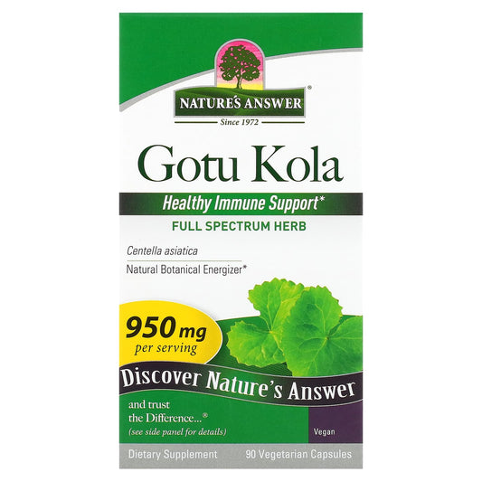 Nature's Answer, Gotu Kola, 90 Vegetarian Capsules (475 mg per Capsule) - Image 1