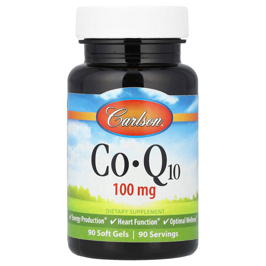 Carlson CoQ10 100mg 90 Soft Gels - Energy & Heart Health - Image 1