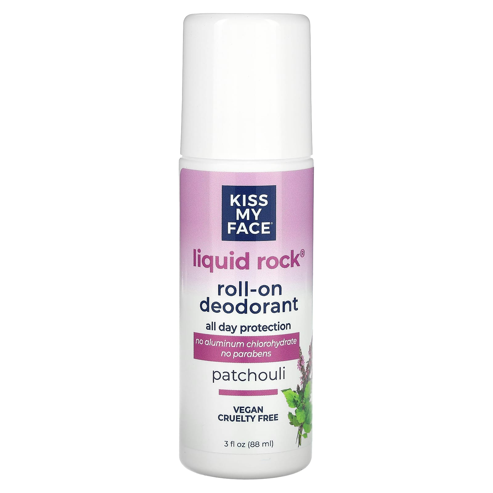 Kiss My Face, Liquid Rock Roll-On Deodorant, Patchouli, 3 fl oz (88 ml) - Image 1