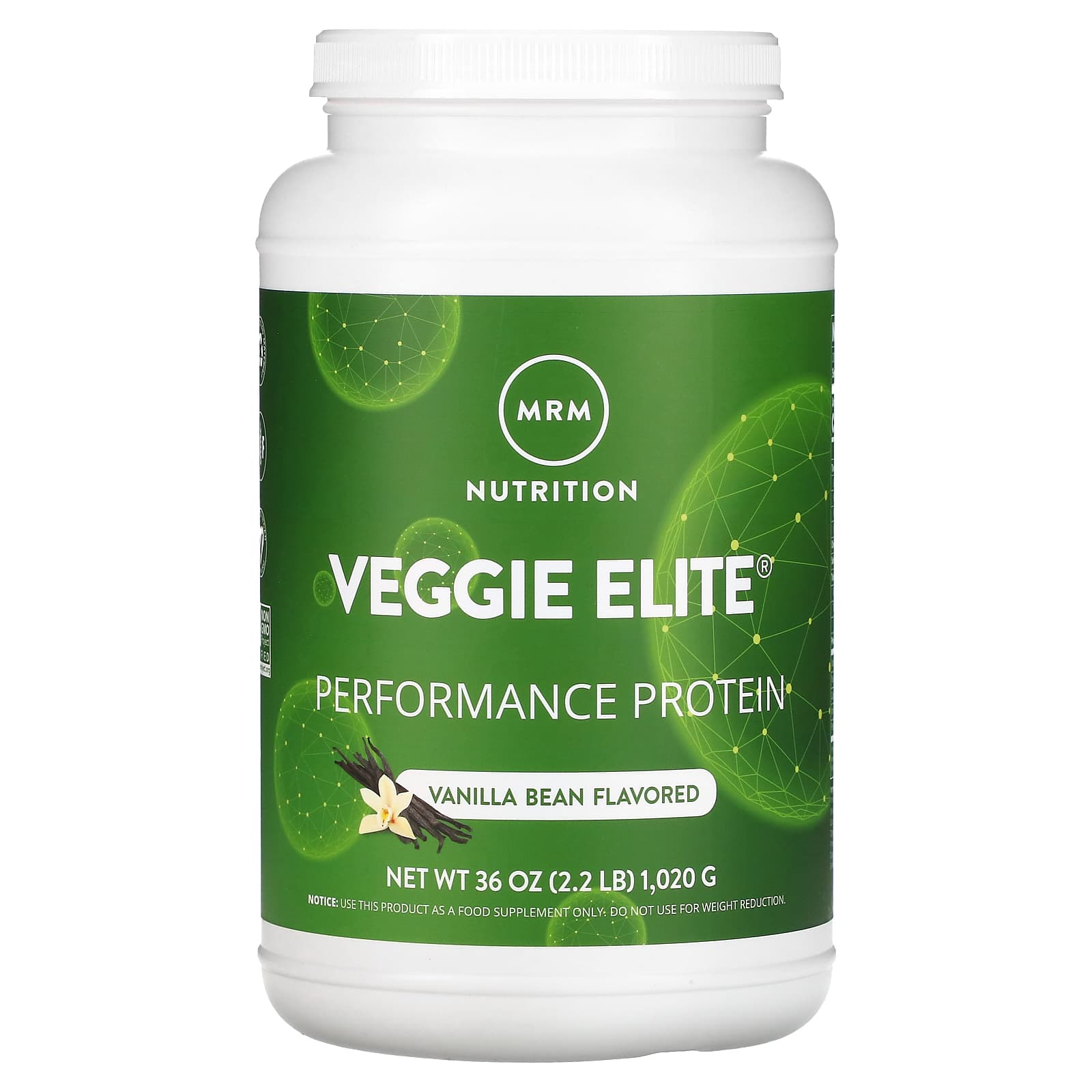 MRM Nutrition, Veggie Elite, Performance Protein, Vanilla Bean, 2.2 lb (1,020 g) - Image 1
