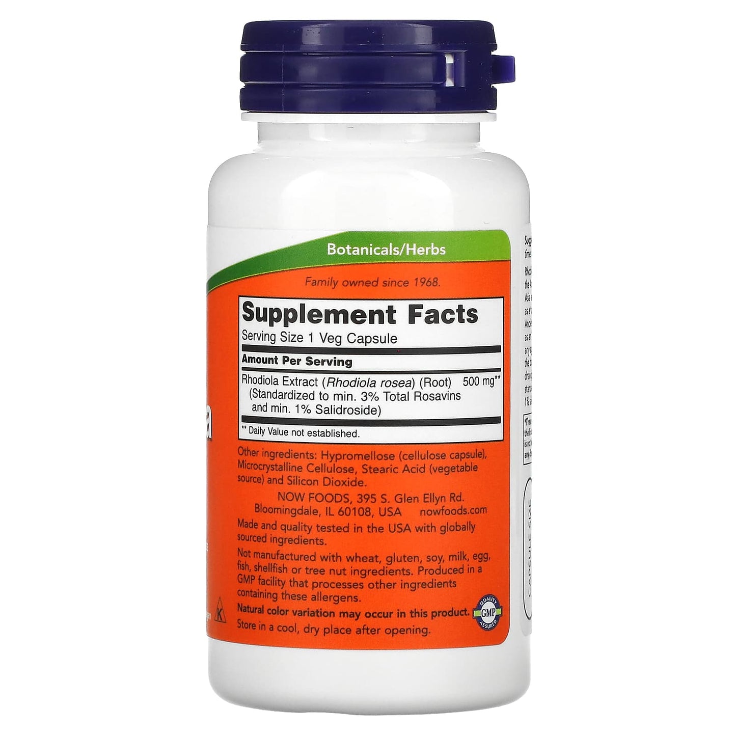 NOW Foods, Rhodiola, 500 mg, 60 Veg Capsules - Image 2