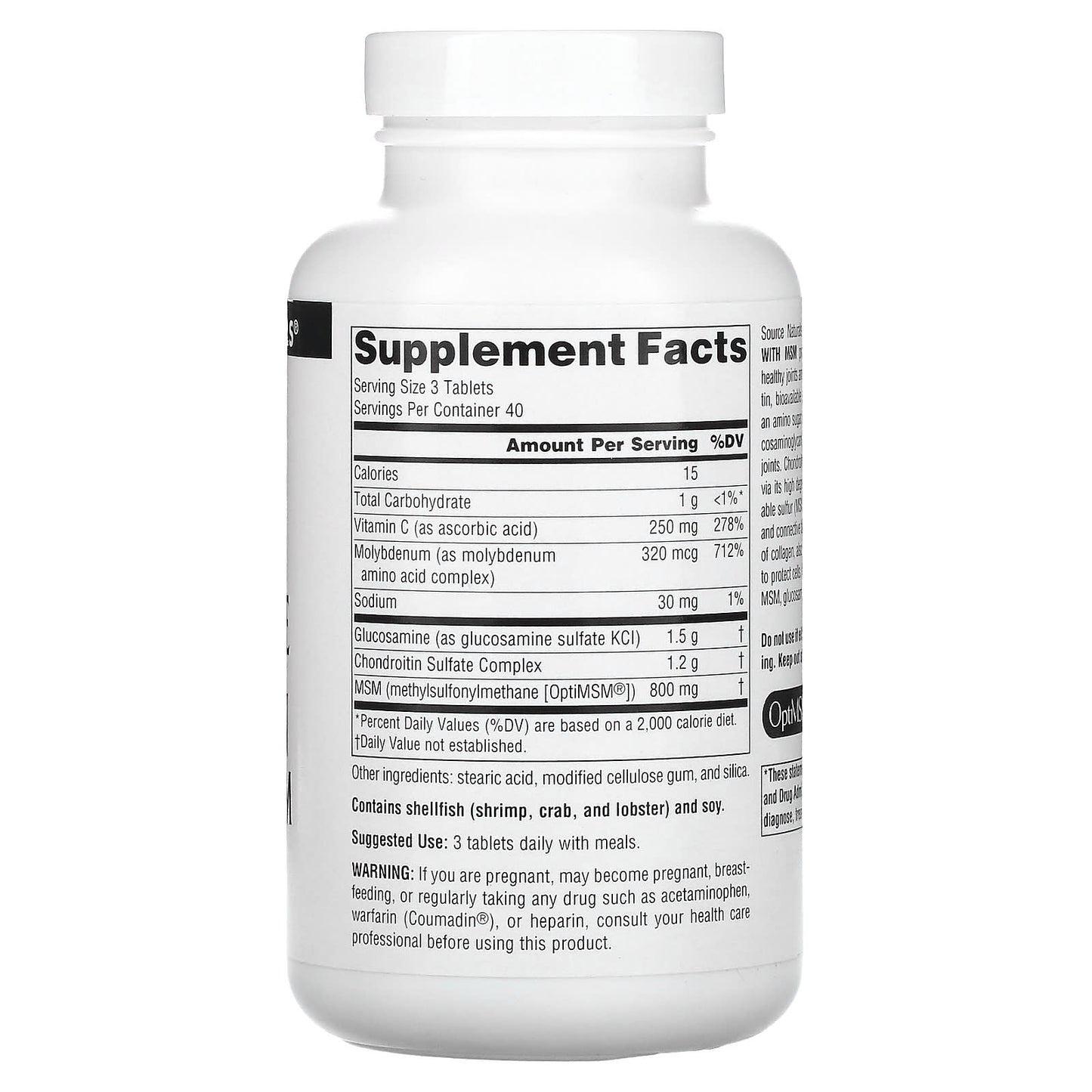 Source Naturals, Glucosamine Chondroitin Complex With MSM, 120 Tablets - Image 2