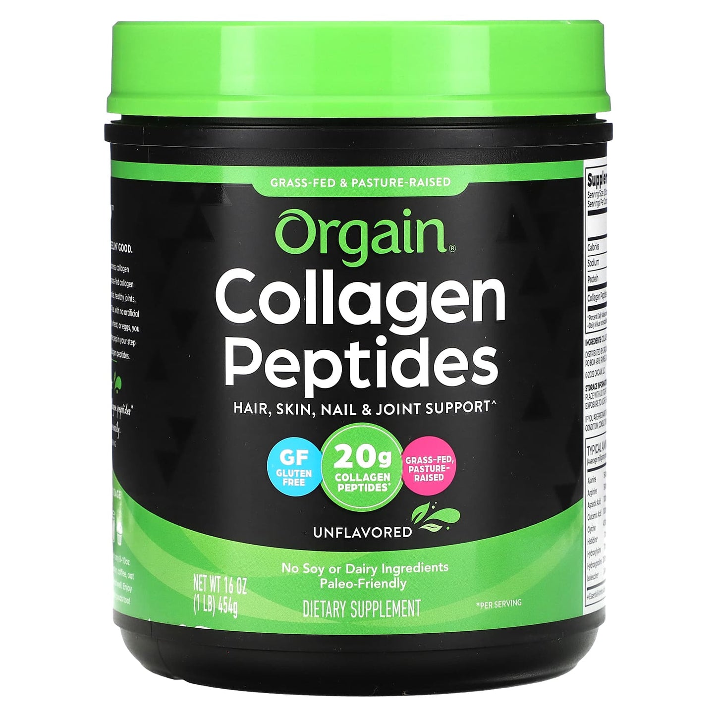 Orgain, Collagen Peptides, Unflavored, 1 lb (454 g) - Image 1