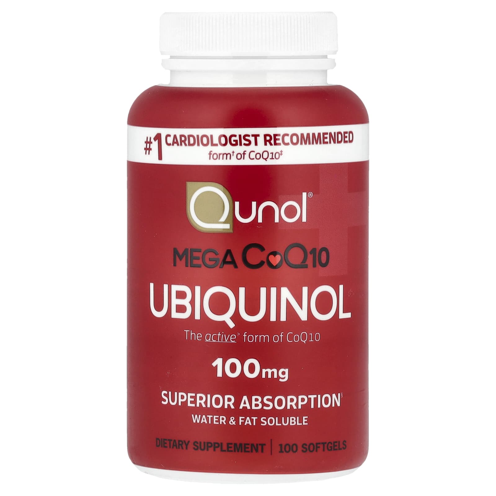 Qunol, Mega CoQ10 Ubiquinol, 100 Softgels - Image 1