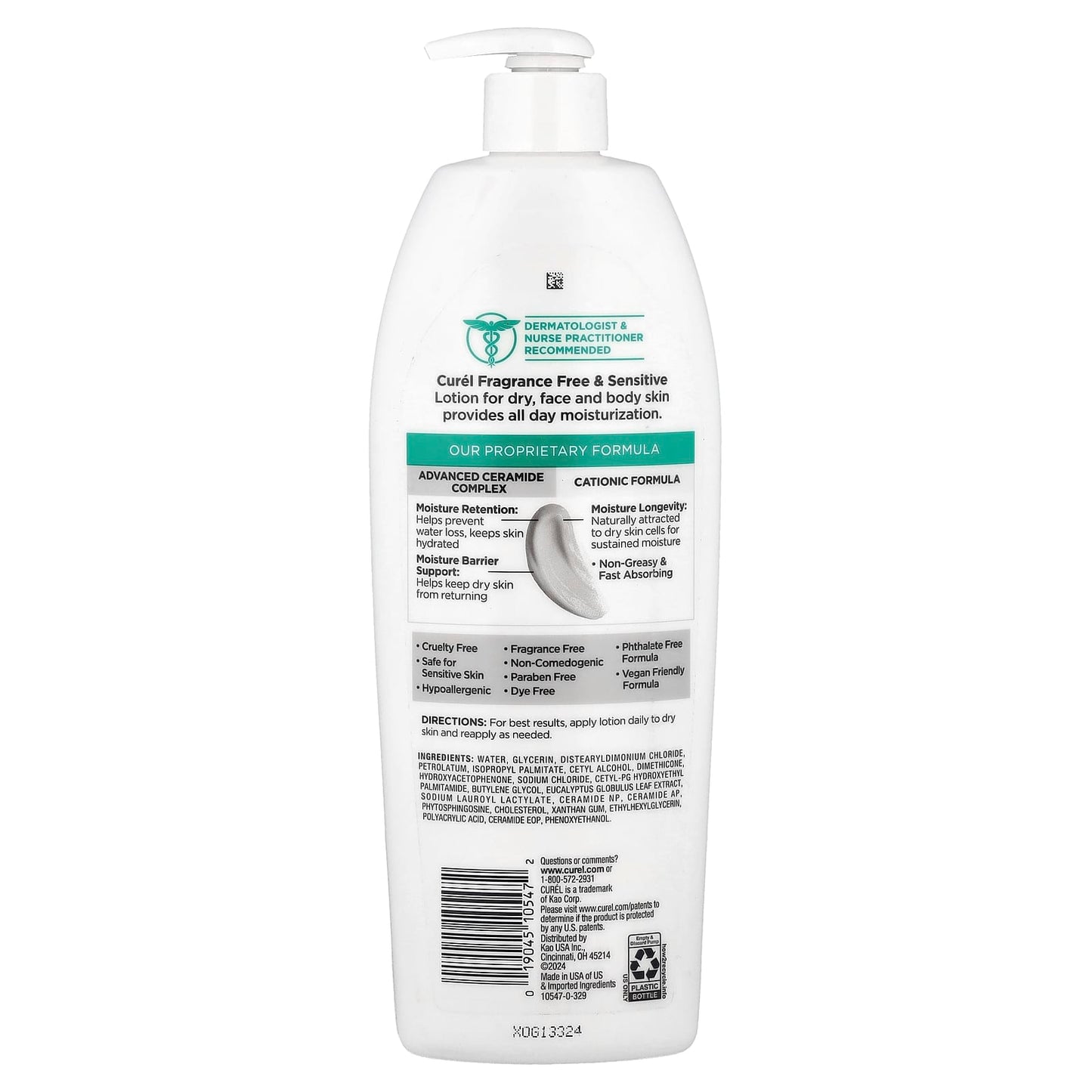 Curel Hydrating Lotion for Dry Skin - Fragrance Free, 20 fl oz - Image 2